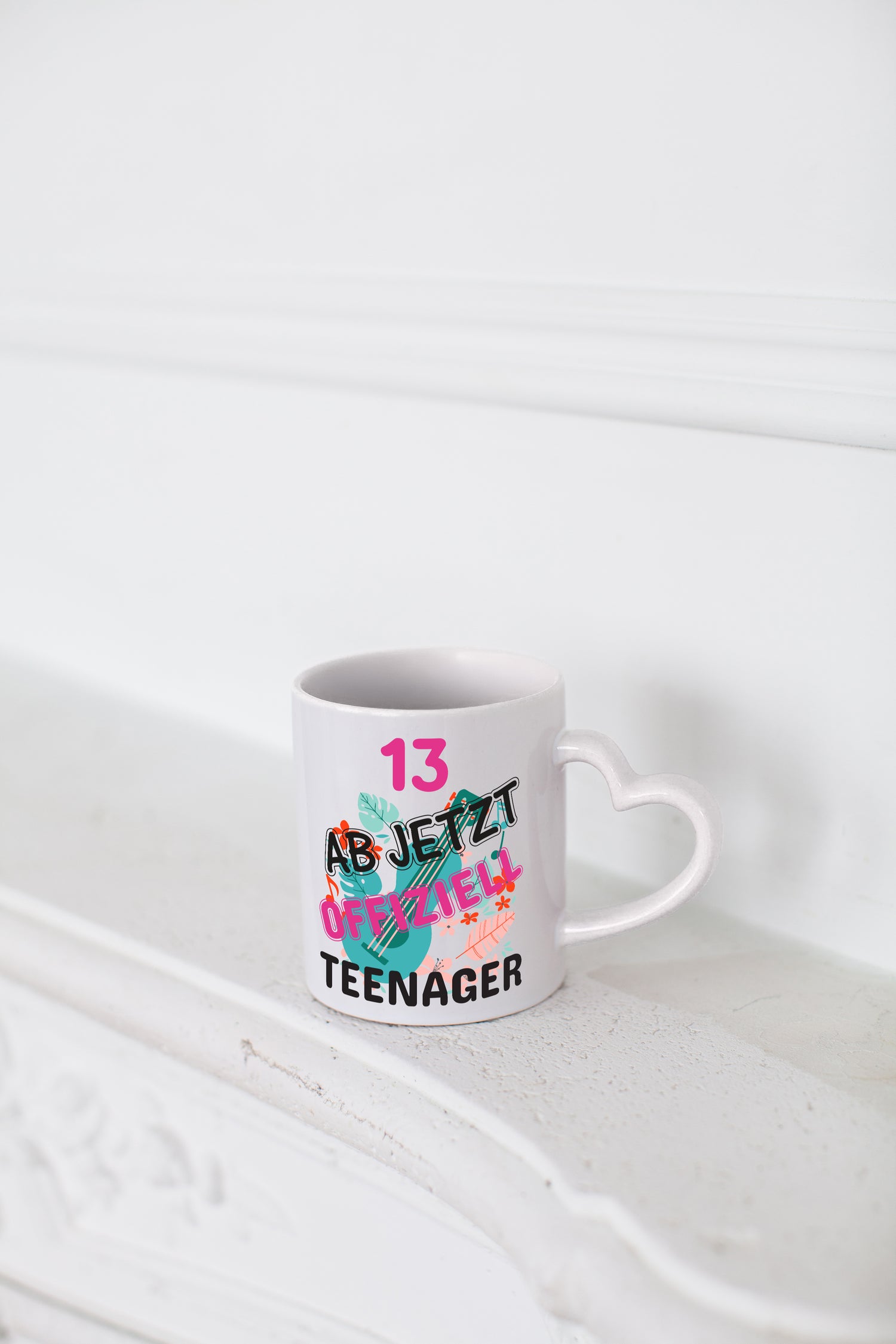 13. Geburtstag | Mädchen Tasse | Teenager Spruch - Herzhenkel Tasse - Kaffeetasse / Geschenk / Familie