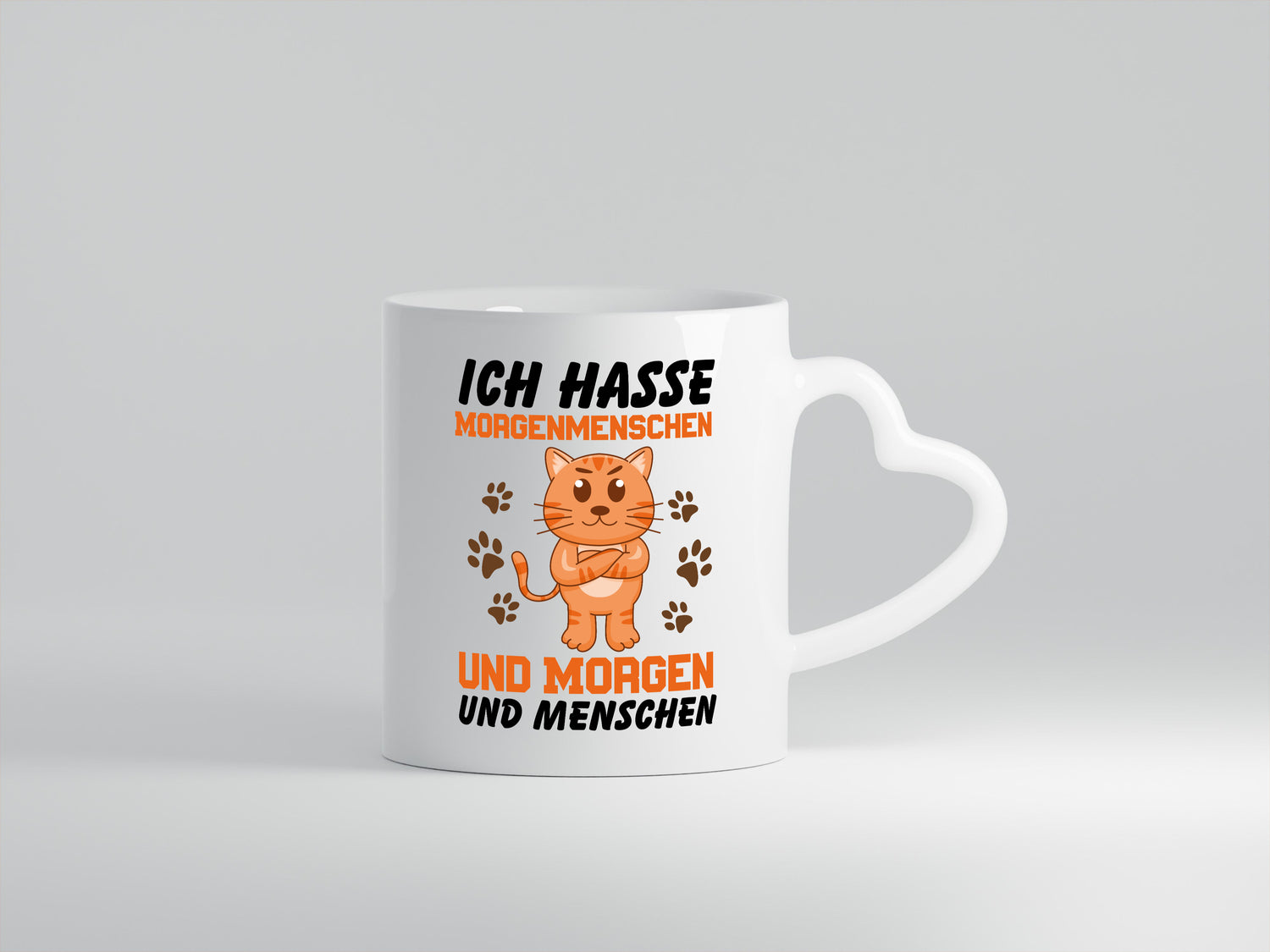 Ich hasse Menschen - Herzhenkel Tasse - Kaffeetasse / Geschenk / Familie