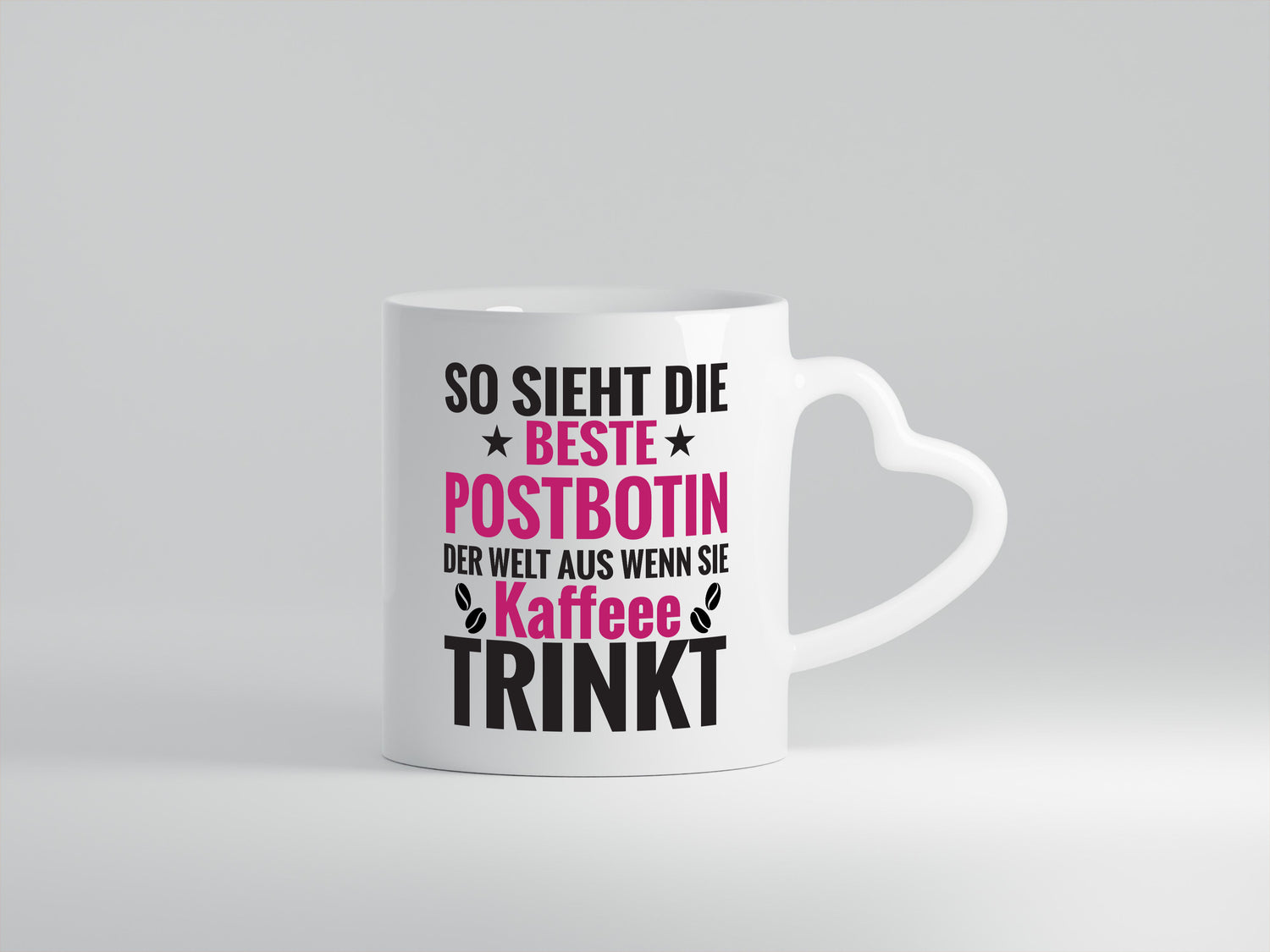 Kaffee Trink: Postbotin | Beruf Post | Briefträger - Herzhenkel Tasse - Kaffeetasse / Geschenk / Familie