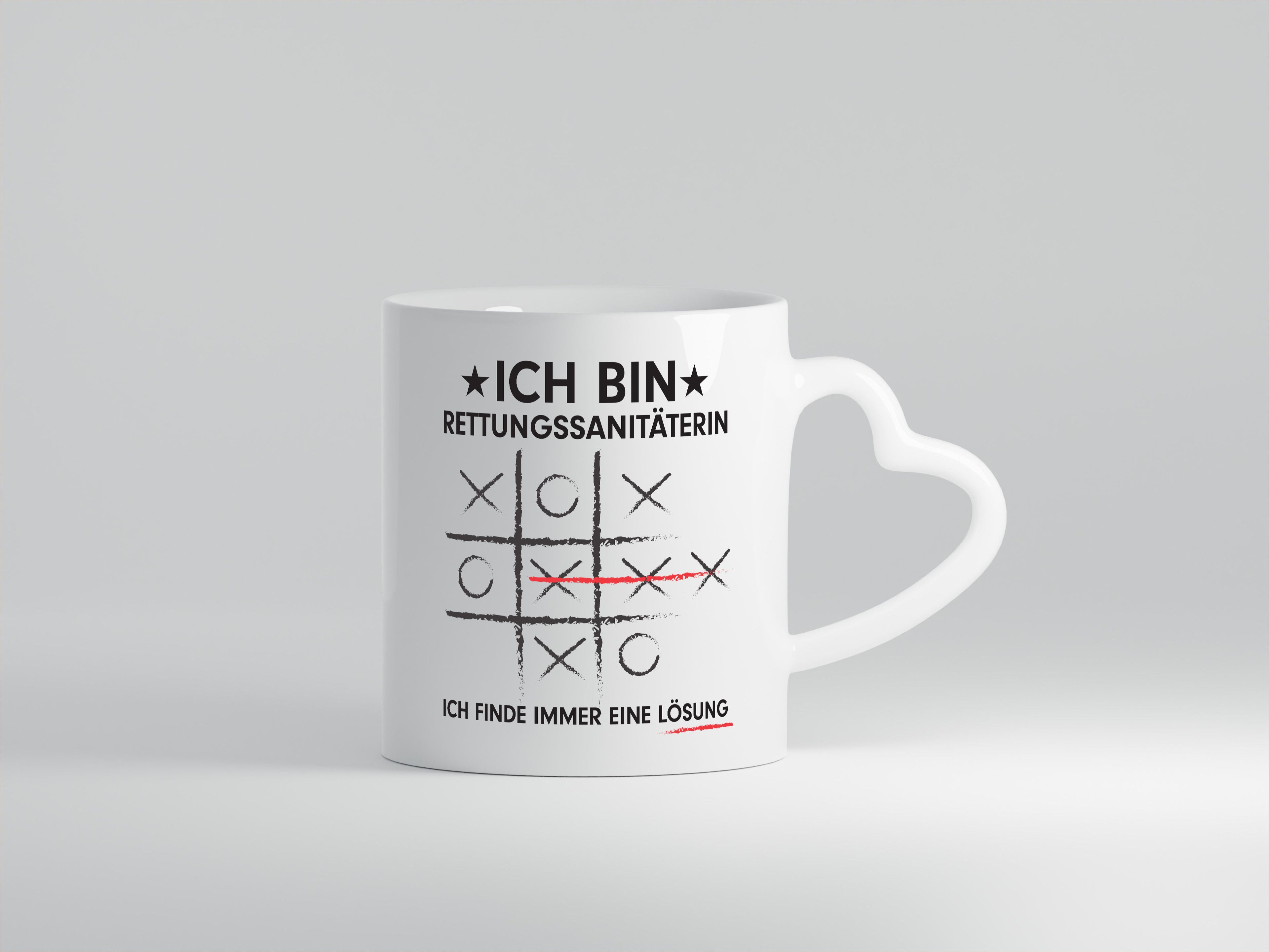 Löse Probleme: Rettungssanitäterin | Sanitäter - Herzhenkel Tasse - Kaffeetasse / Geschenk / Familie