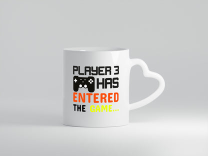 Player 3 | Schwangerschaft Tasse | Nachwuchs | Eltern - Herzhenkel Tasse - Kaffeetasse / Geschenk / Familie