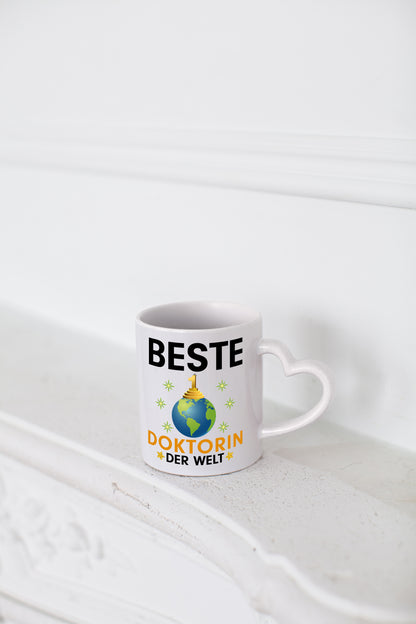 Welt Beste Doktorin | | Doktorand | Doktortitel - Herzhenkel Tasse - Kaffeetasse / Geschenk / Familie