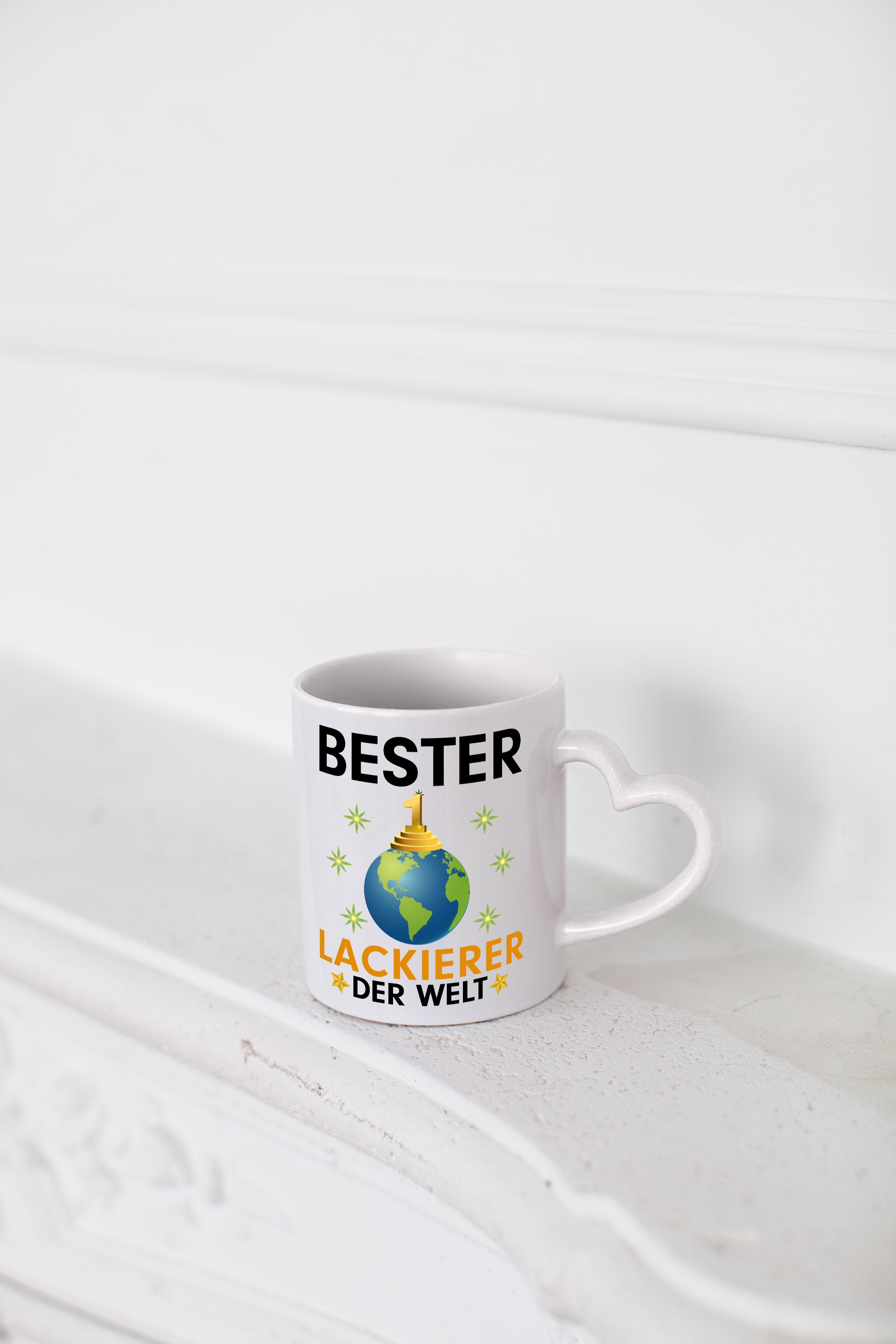 Welt Bester Lackierer | Definition lackieren - Herzhenkel Tasse - Kaffeetasse / Geschenk / Familie