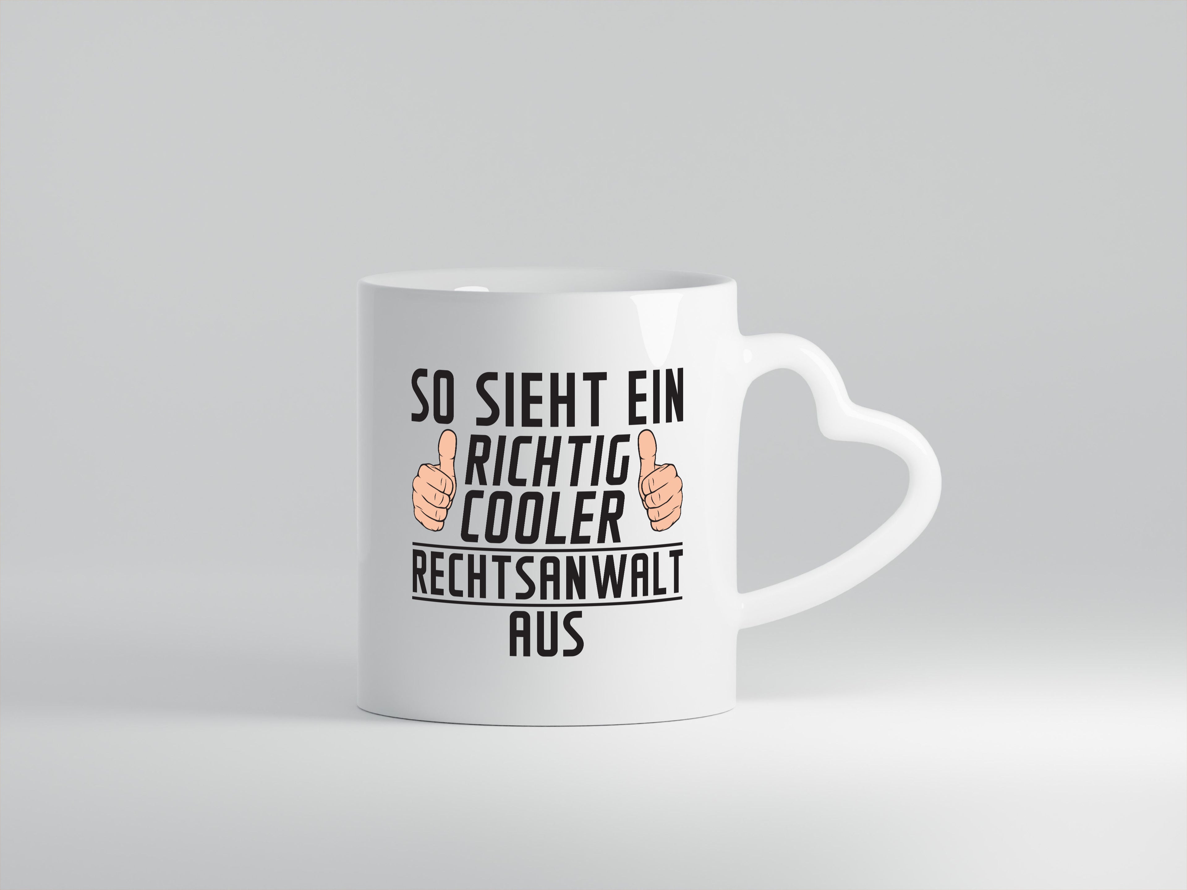 Richtig Cooler Rechtsanwalt | Anwalt | Jurist - Herzhenkel Tasse - Kaffeetasse / Geschenk / Familie