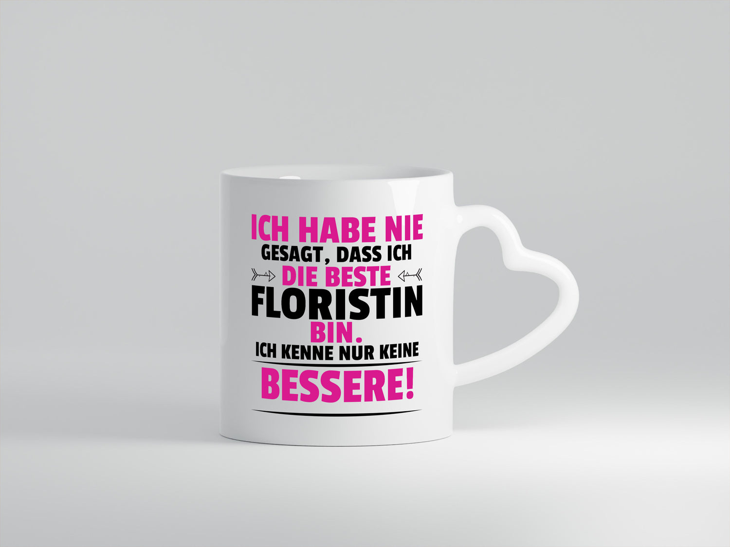 Die Beste Floristin | Blumen Verkäuferin - Herzhenkel Tasse - Kaffeetasse / Geschenk / Familie