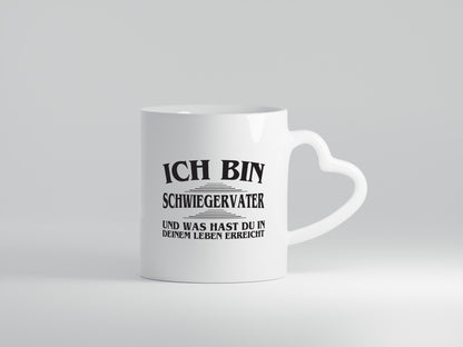 Ich bin Schwiegervater | Vater Tasse | lustiger Spruch - Herzhenkel Tasse - Kaffeetasse / Geschenk / Familie