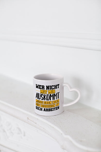 An sich Arbeiten - Herzhenkel Tasse - Kaffeetasse / Geschenk / Familie