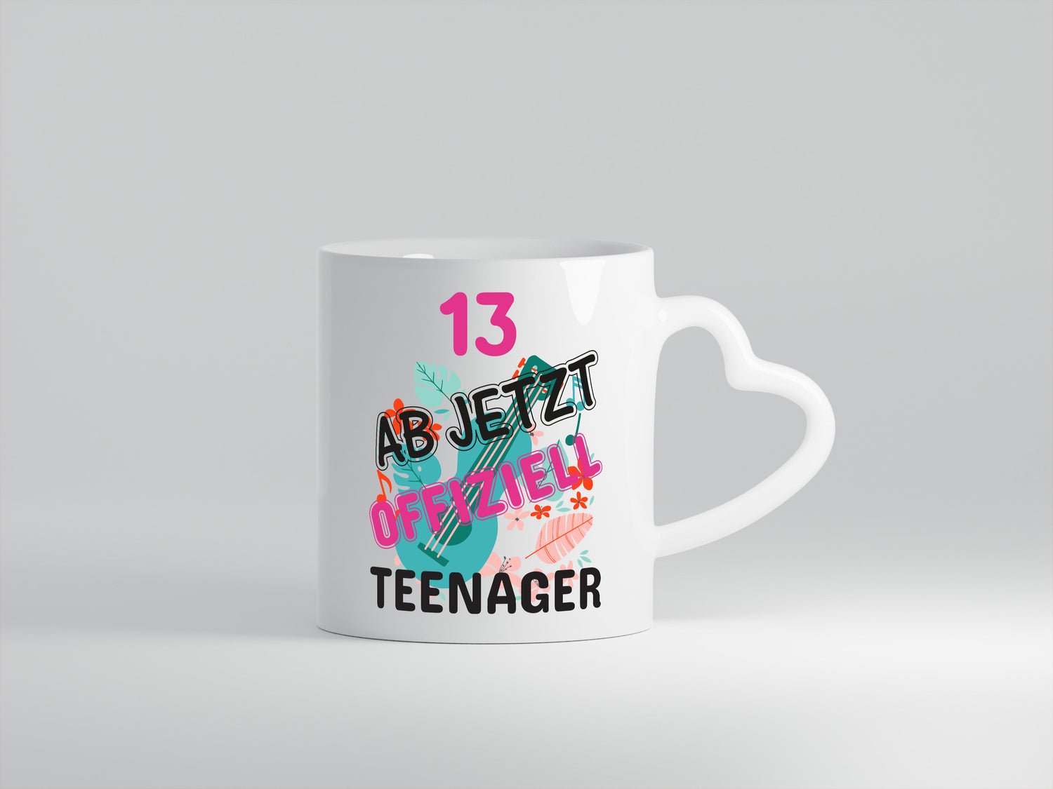 13. Geburtstag | Mädchen Tasse | Teenager Spruch - Herzhenkel Tasse - Kaffeetasse / Geschenk / Familie