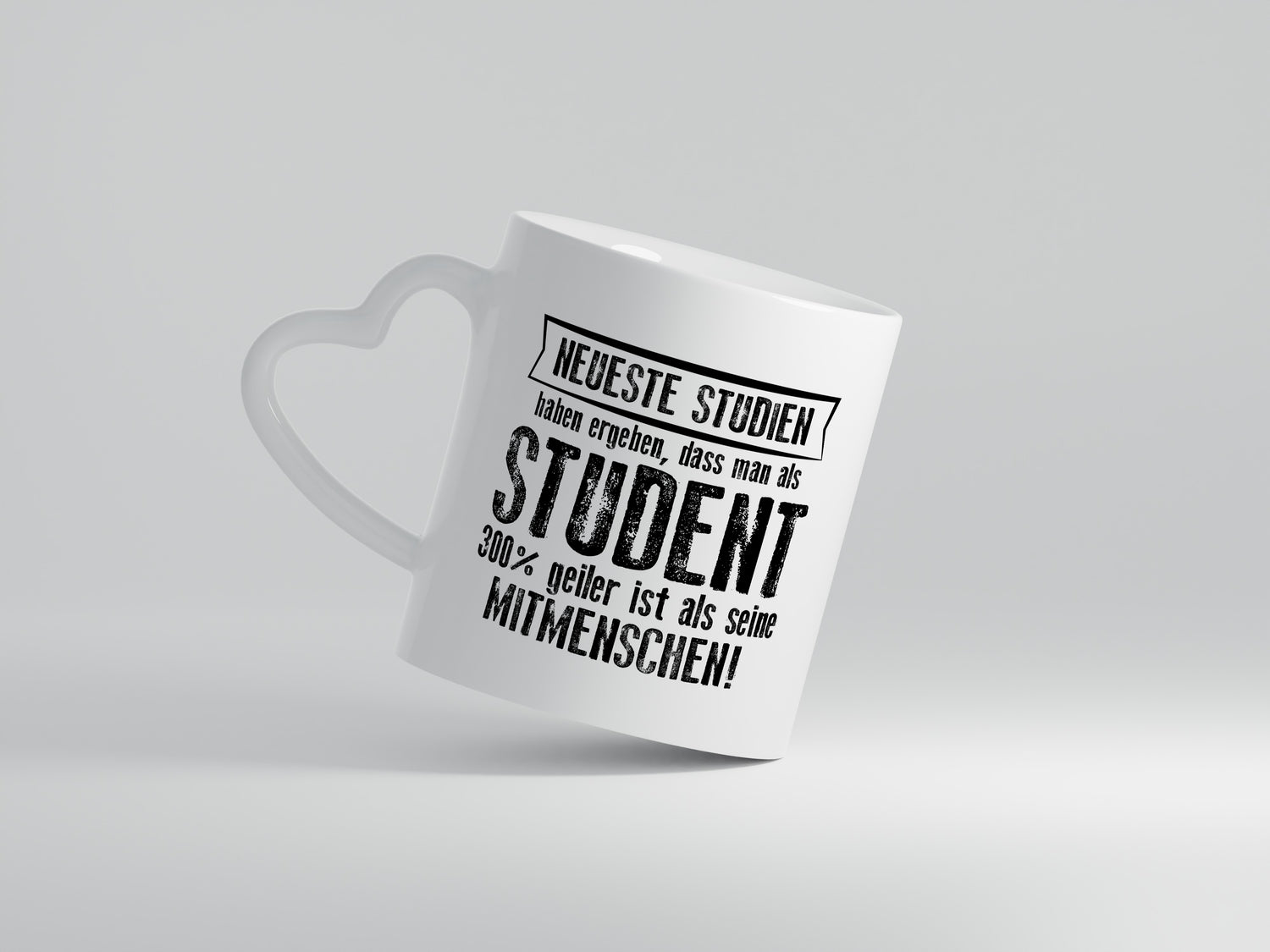 Neuste Studien: Student | Universität | Uni | Studium | - Herzhenkel Tasse - Kaffeetasse / Geschenk / Familie