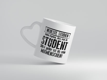 Neuste Studien: Student | Universität | Uni | Studium | - Herzhenkel Tasse - Kaffeetasse / Geschenk / Familie