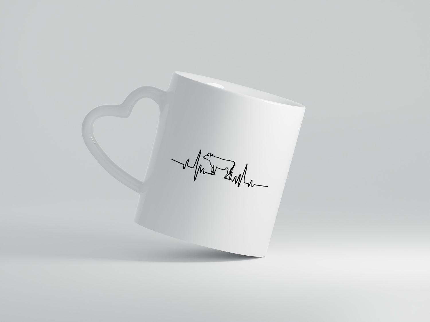 Kuh Herzschlag | Bauer | Kühe | Landwirt | Tier - Herzhenkel Tasse - Kaffeetasse / Geschenk / Familie