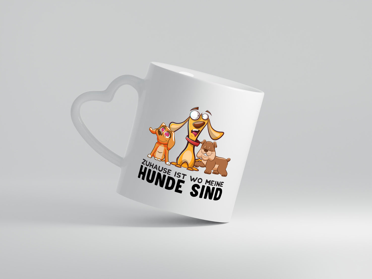 Meine Hunde | Spruchtasse | lustige Hundetasse | Motiv - Herzhenkel Tasse - Kaffeetasse / Geschenk / Familie