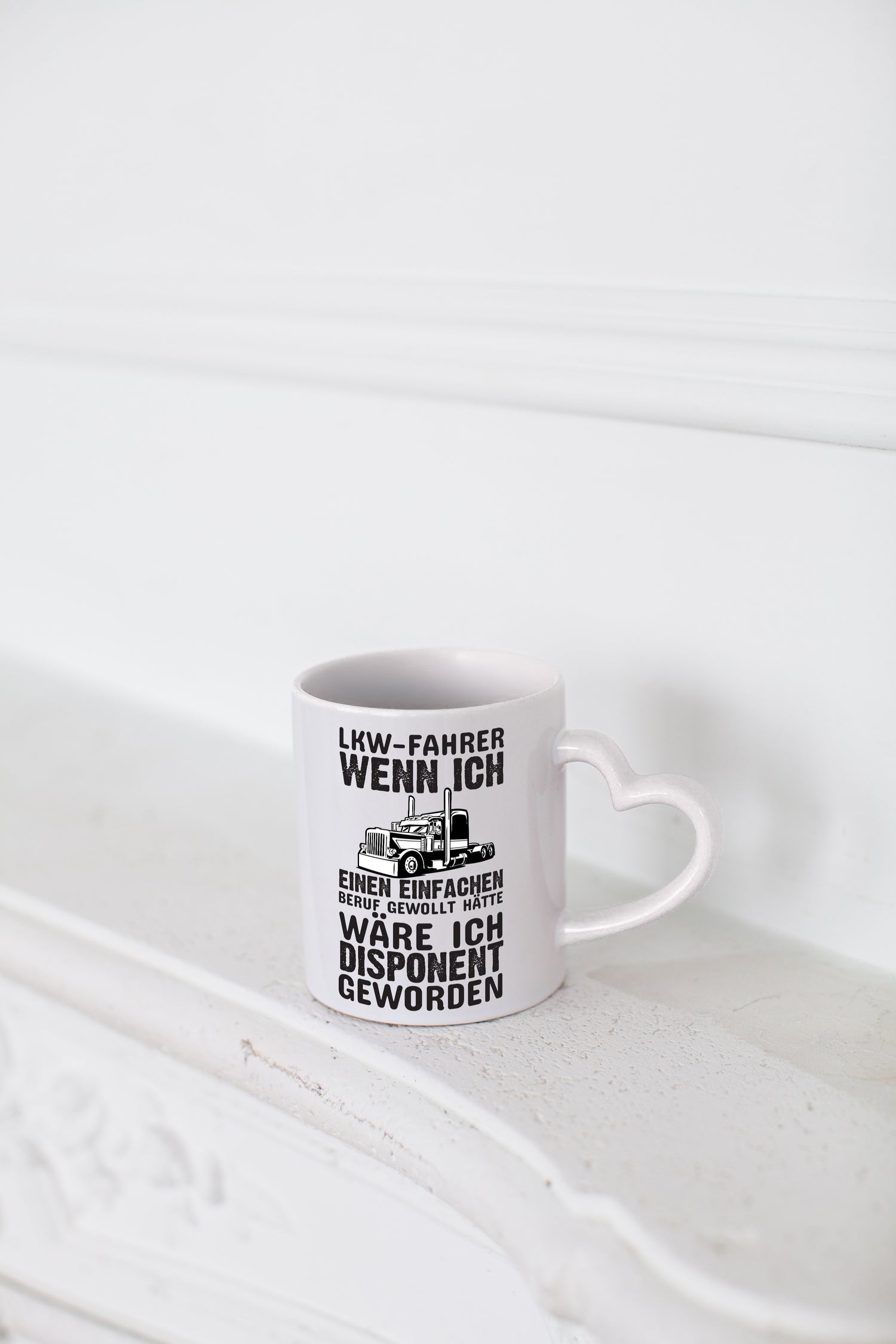 LKW-Fahrer Spruch | Berufsfahrer Tasse | Trucker - Herzhenkel Tasse - Kaffeetasse / Geschenk / Familie