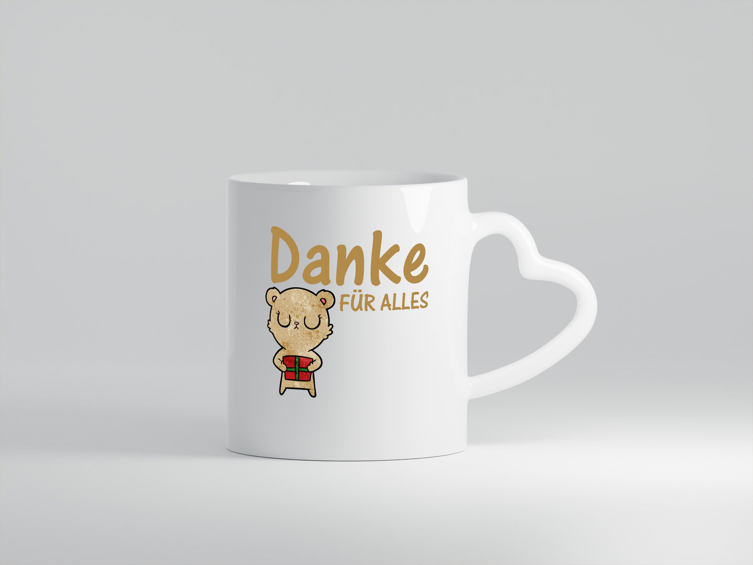 Danke für Alles | Dankeschön Spruch | Bär | Mitbringsel - Herzhenkel Tasse - Kaffeetasse / Geschenk / Familie