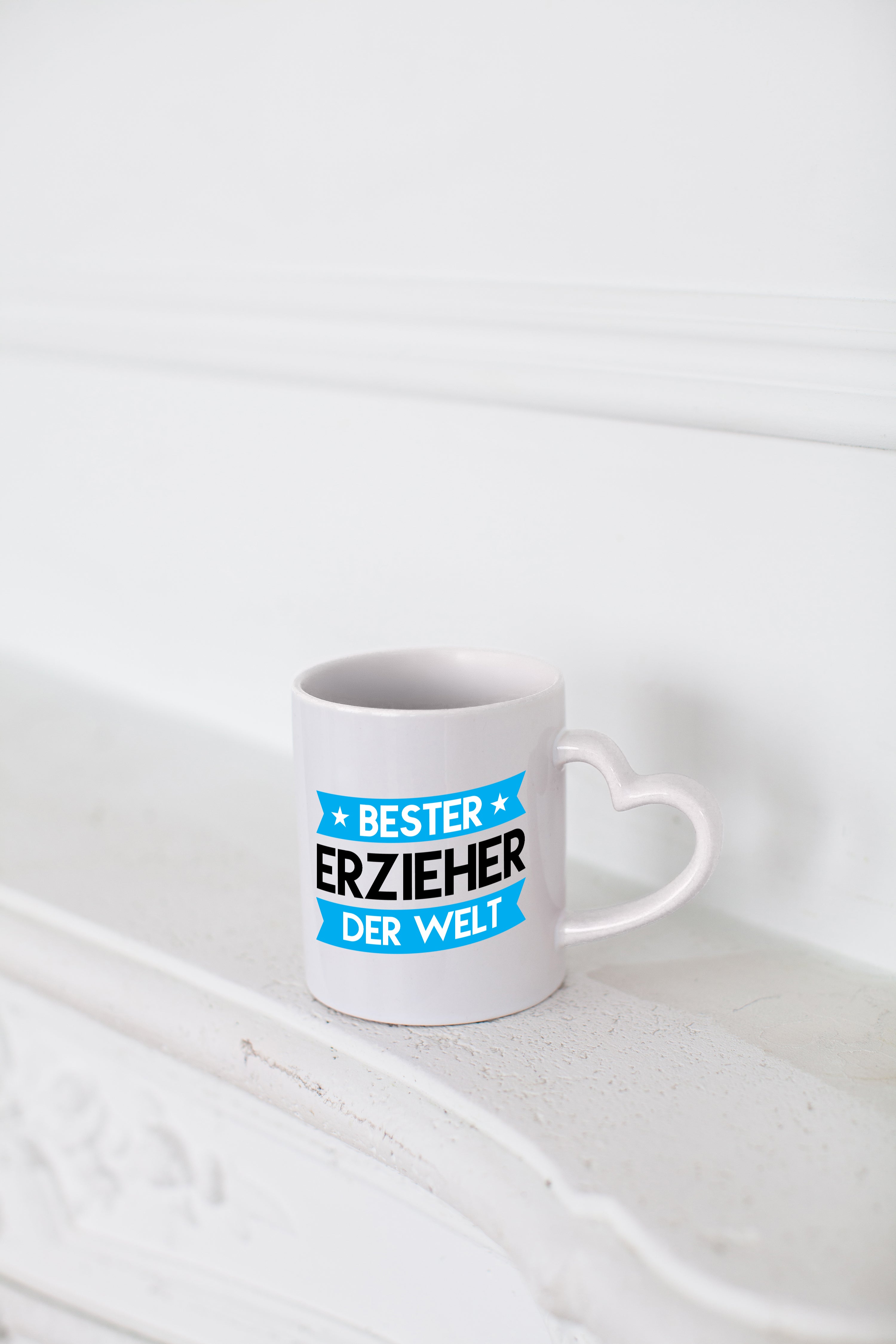 Bester Erzieher | Pädagoge | Schule - Herzhenkel Tasse - Kaffeetasse / Geschenk / Familie