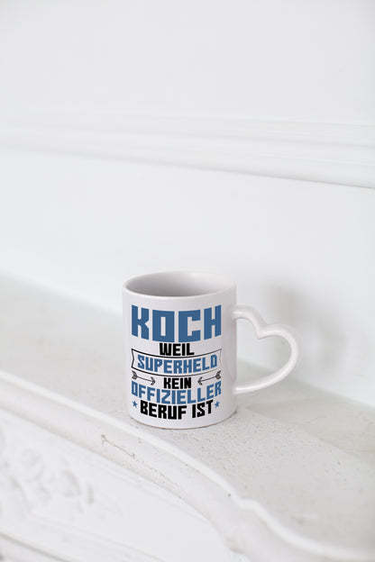 Superheld Koch | Chefkoch | Chefkoch - Herzhenkel Tasse - Kaffeetasse / Geschenk / Familie