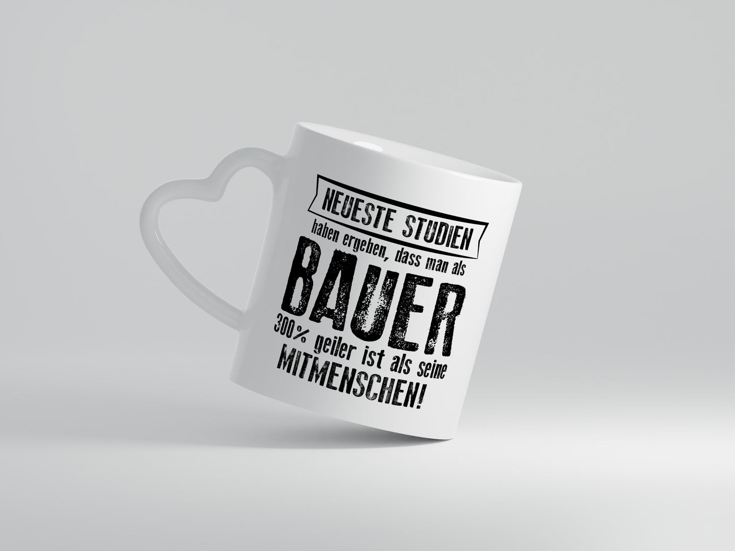 Neuste Studien: Bauer | Bauernhof | Landwirtschaft - Herzhenkel Tasse - Kaffeetasse / Geschenk / Familie