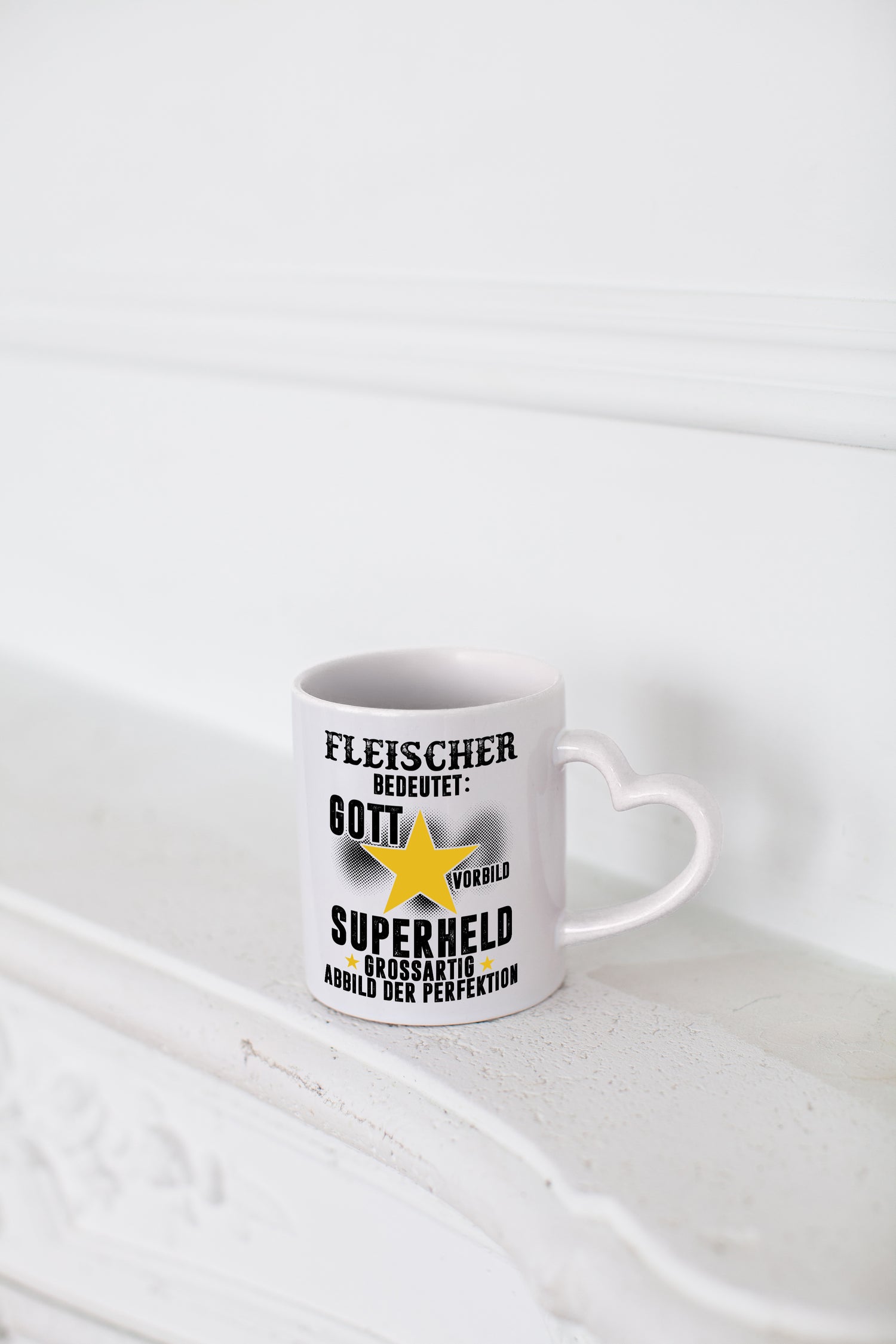 Bedeutung von Fleischer | Schlachterei - Herzhenkel Tasse - Kaffeetasse / Geschenk / Familie