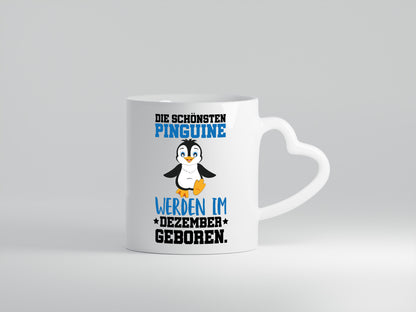 Pinguine Geboren Wunsch Monat - Herzhenkel Tasse - Kaffeetasse / Geschenk / Familie