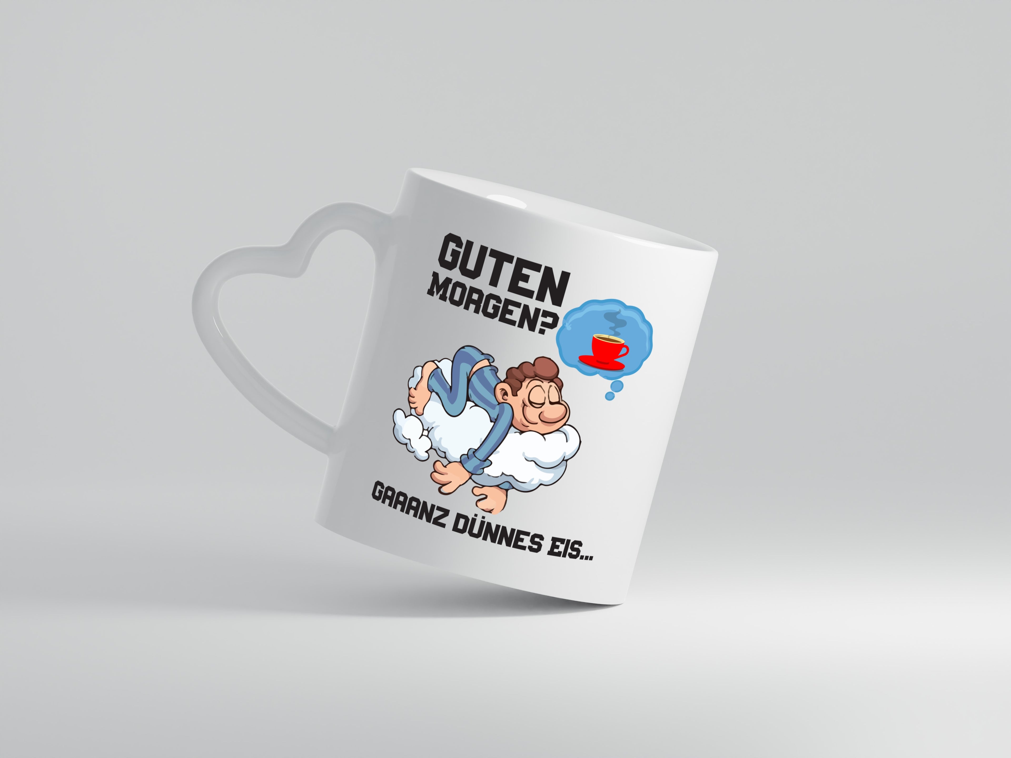 Ganz dünnes Eis | Morgenmuffel Tasse | Kaffeetrinker - Herzhenkel Tasse - Kaffeetasse / Geschenk / Familie