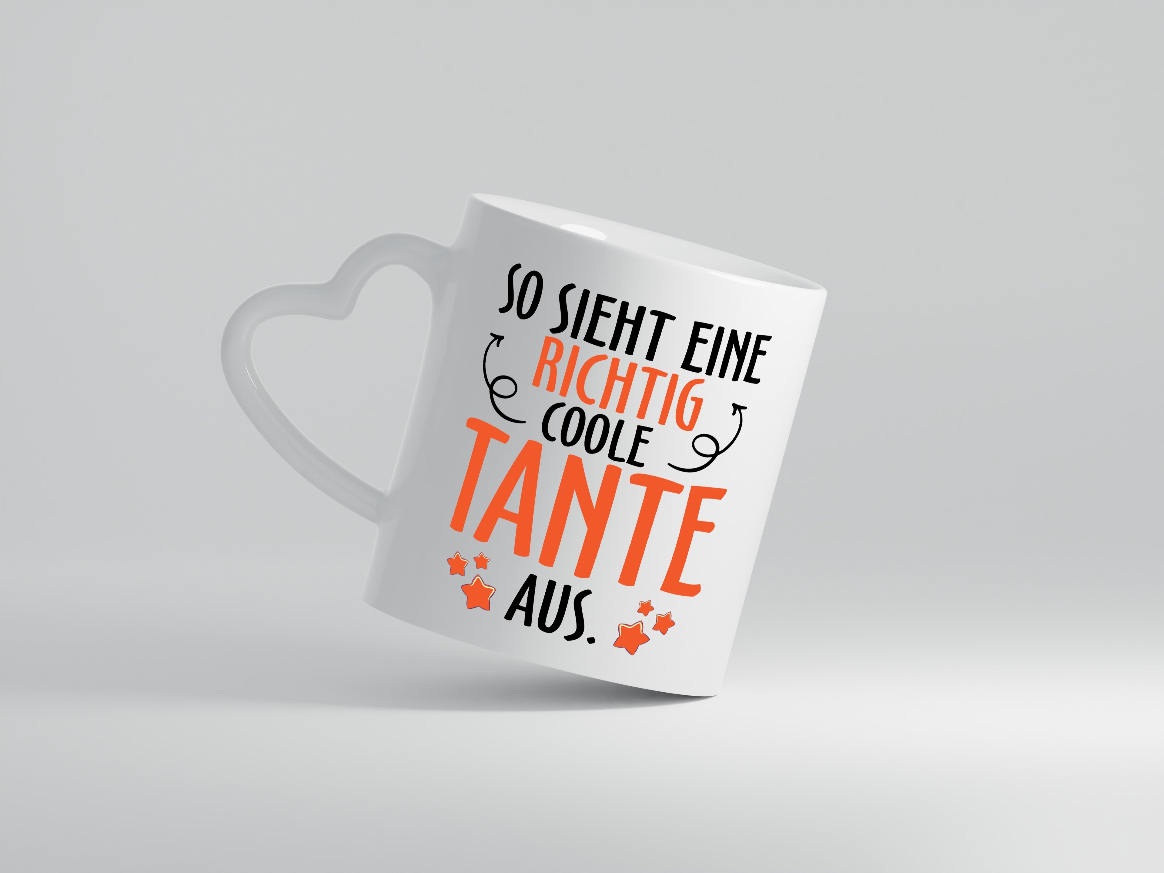 Coole Tante - Herzhenkel Tasse - Kaffeetasse / Geschenk / Familie