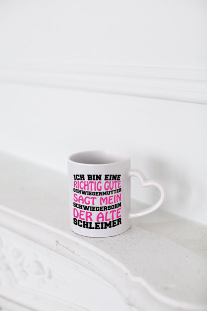 Gute Schwiegermutter - Herzhenkel Tasse - Kaffeetasse / Geschenk / Familie