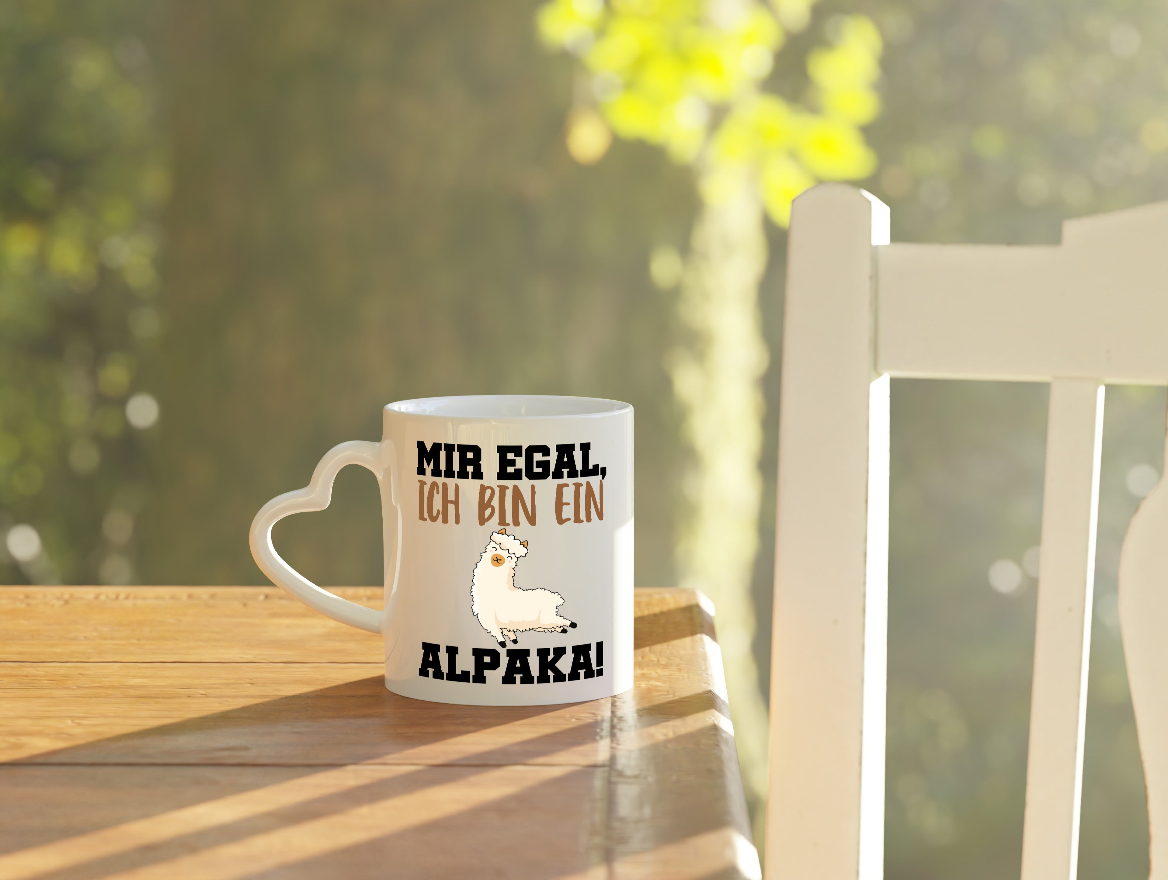 Ich bin ein Alpaka! - Herzhenkel Tasse - Kaffeetasse / Geschenk / Familie