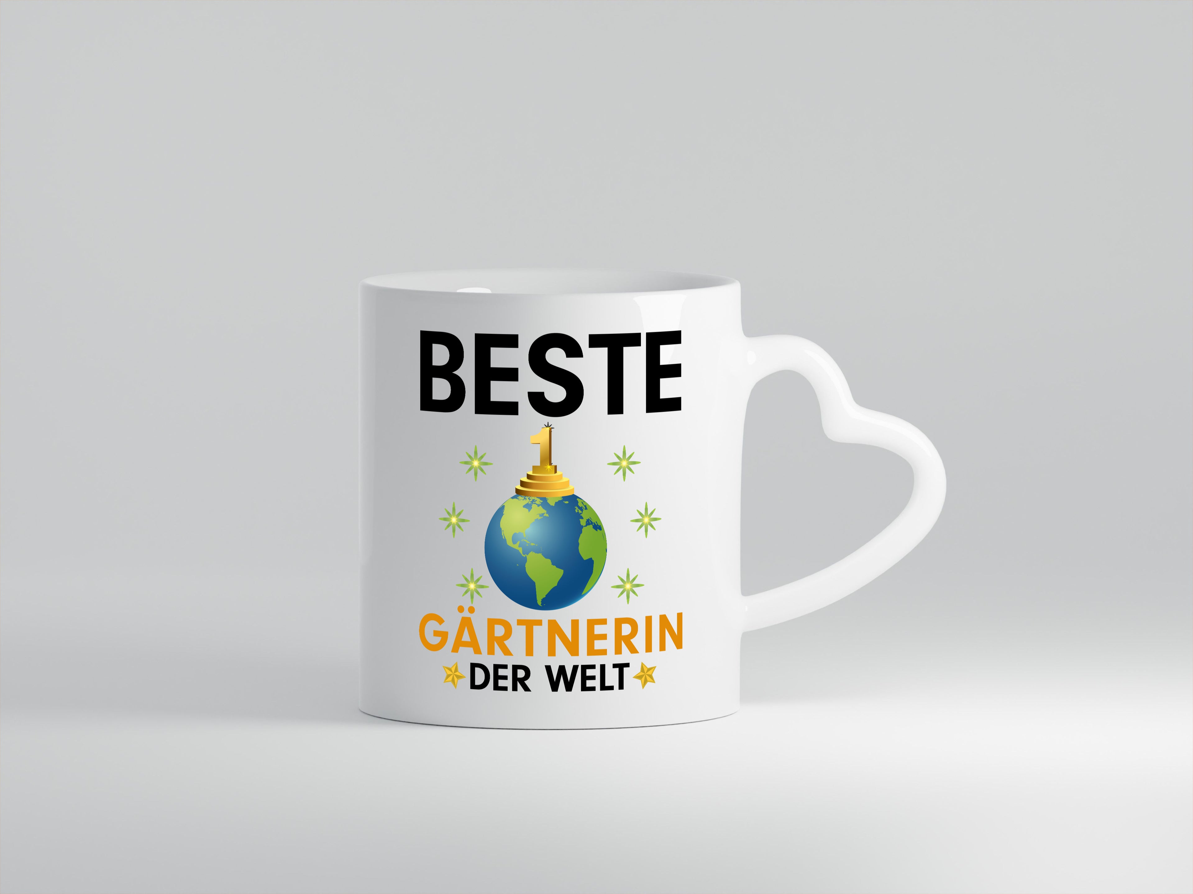 Welt Beste Gärtnerin | Gartenbau - Herzhenkel Tasse - Kaffeetasse / Geschenk / Familie