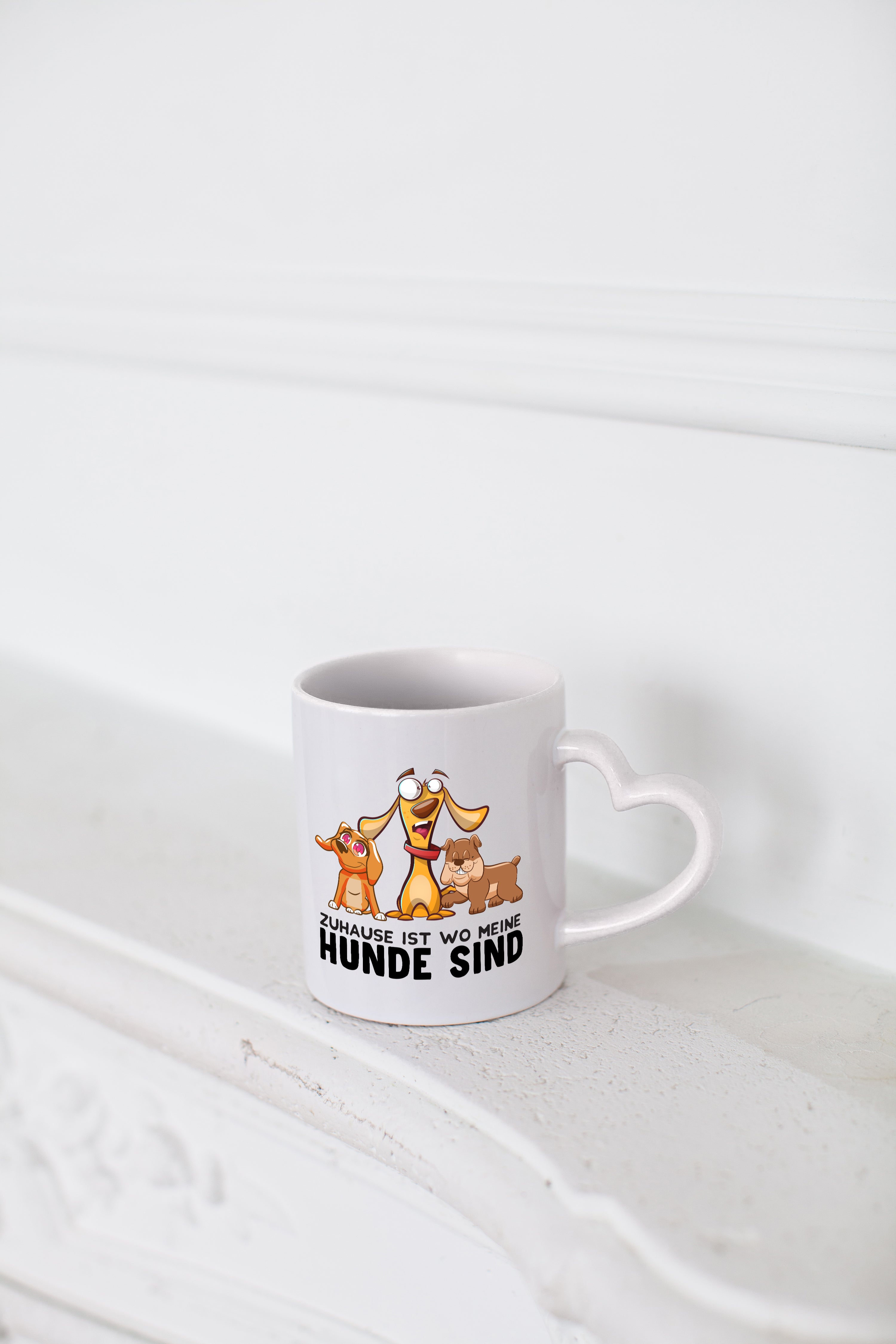 Meine Hunde | Spruchtasse | lustige Hundetasse | Motiv - Herzhenkel Tasse - Kaffeetasse / Geschenk / Familie