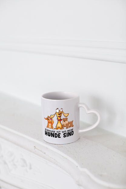 Meine Hunde | Spruchtasse | lustige Hundetasse | Motiv - Herzhenkel Tasse - Kaffeetasse / Geschenk / Familie