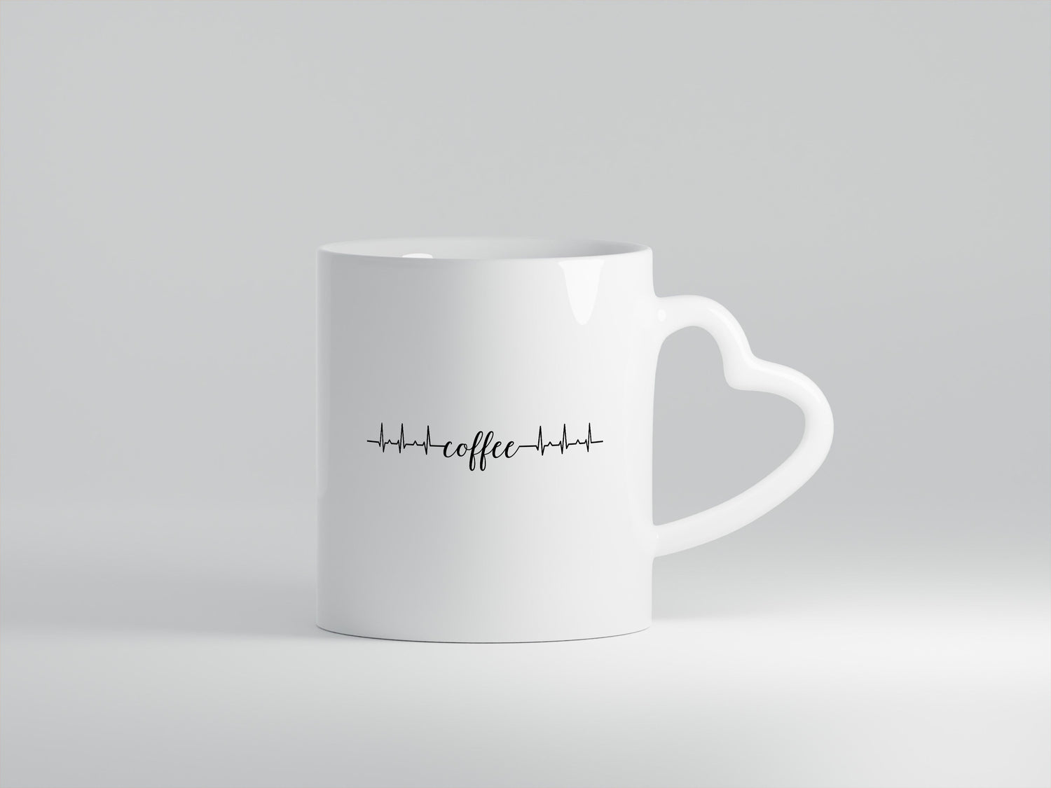 Coffee Herzschlag | Kaffeetrinker | Kaffee im Blut - Herzhenkel Tasse - Kaffeetasse / Geschenk / Familie