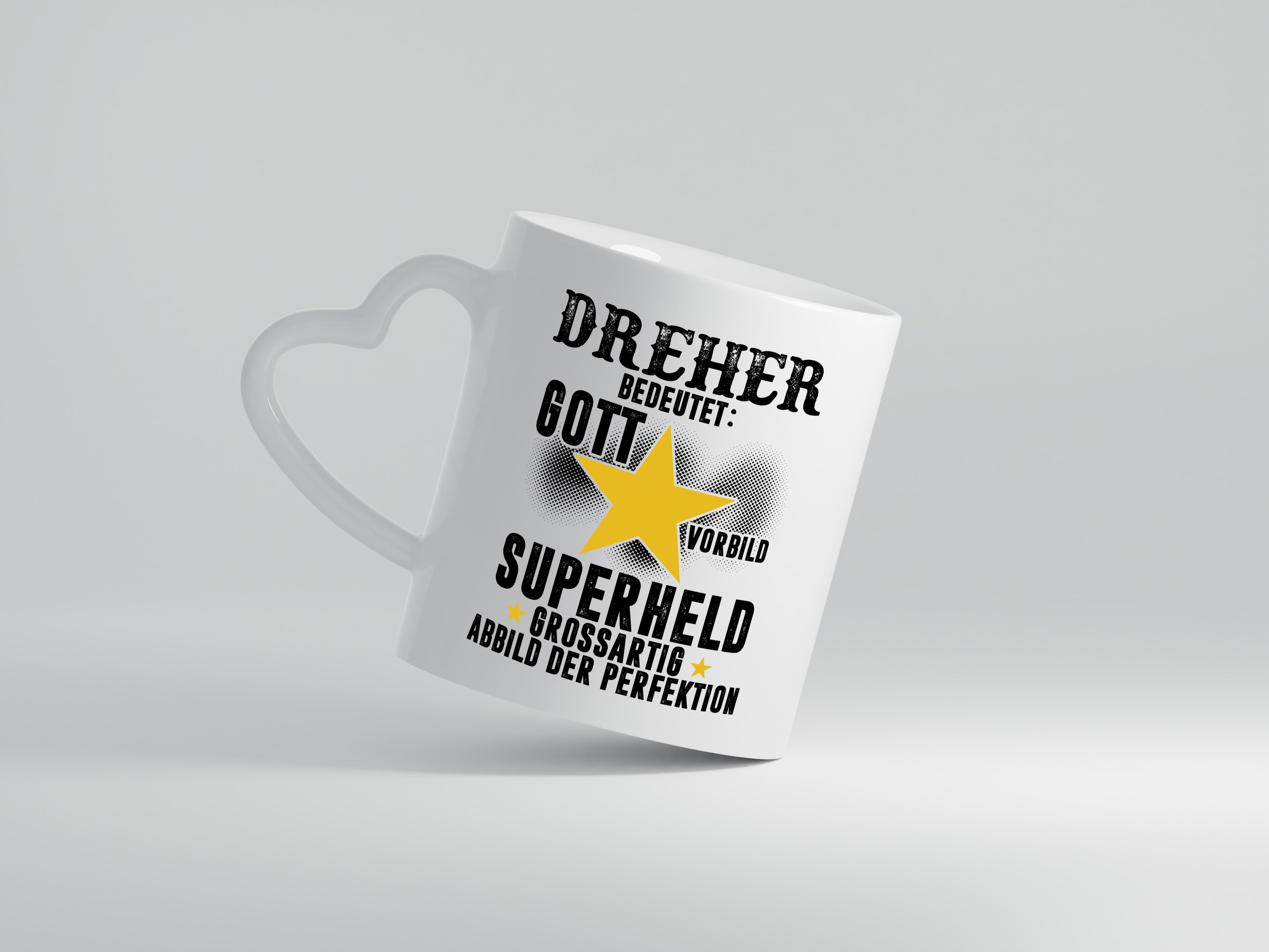 Bedeutung von Dreher | Fräser | Dreher - Herzhenkel Tasse - Kaffeetasse / Geschenk / Familie