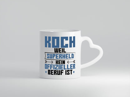 Superheld Koch | Chefkoch | Chefkoch - Herzhenkel Tasse - Kaffeetasse / Geschenk / Familie