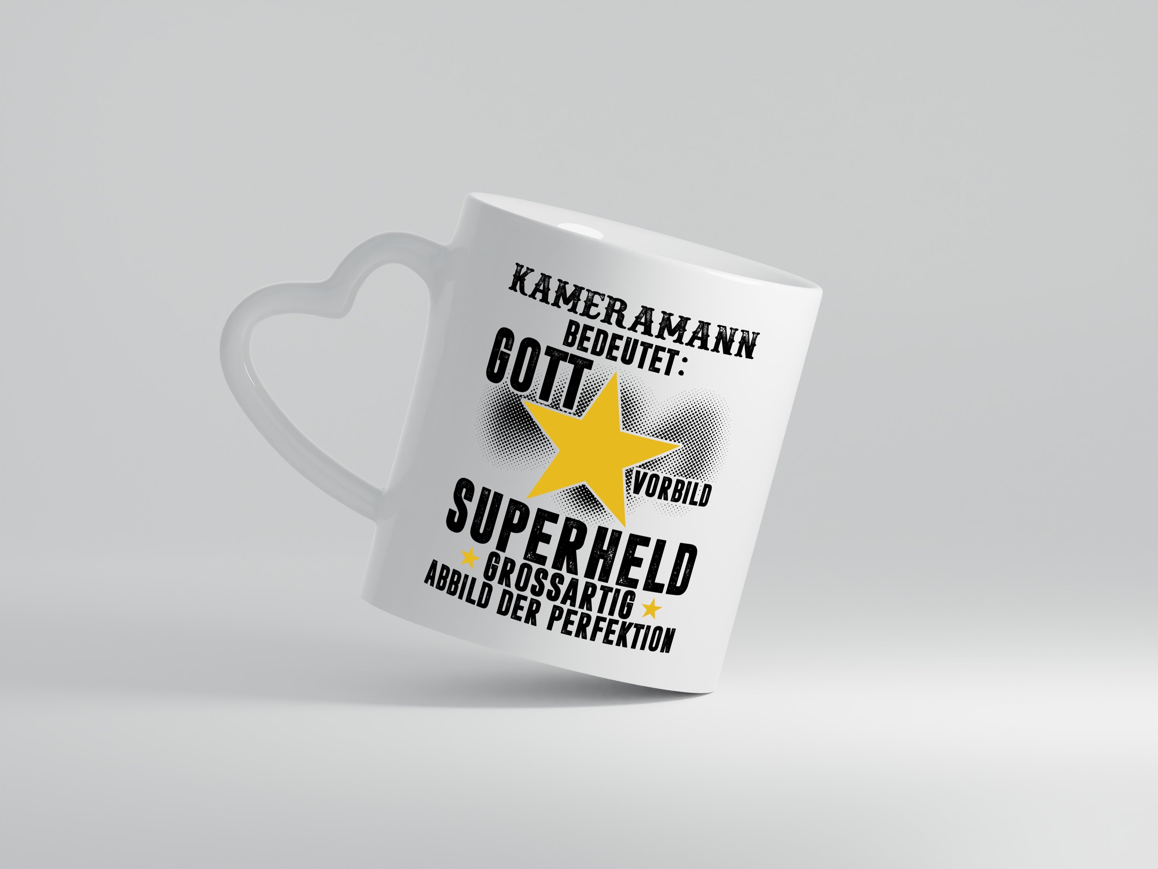 Bedeutung von Kameramann | Kamera - Herzhenkel Tasse - Kaffeetasse / Geschenk / Familie