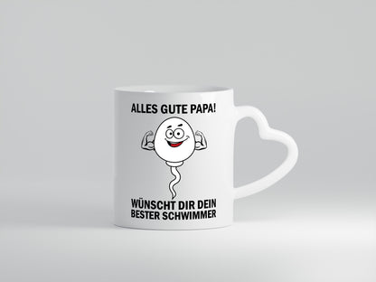 Alles Gute Papa | Vater Tasse | Männer Humor | Kinder - Herzhenkel Tasse - Kaffeetasse / Geschenk / Familie