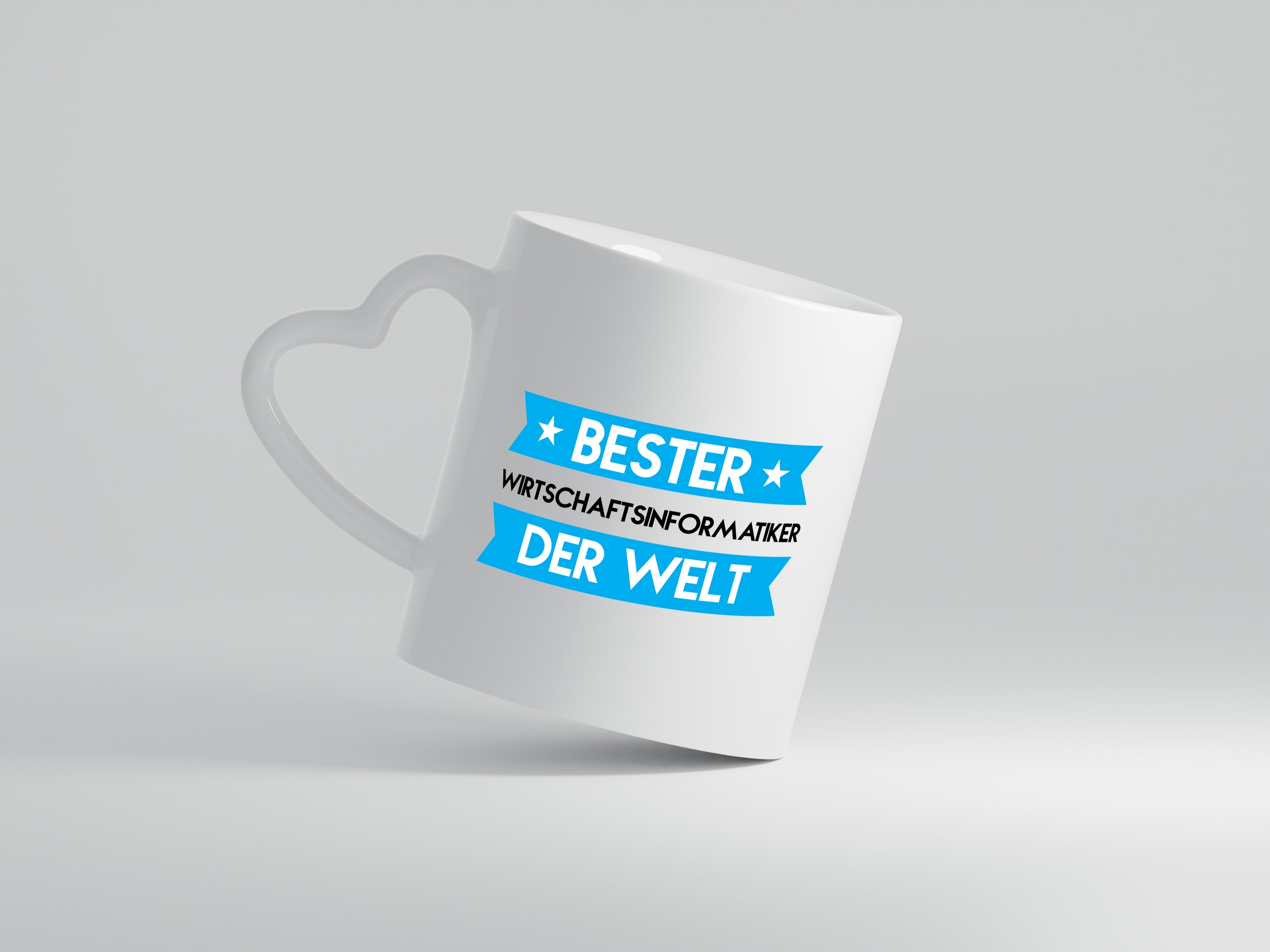 Bester Wirtschaftsinformatiker | Wirtschaft | Informatik - Herzhenkel Tasse - Kaffeetasse / Geschenk / Familie