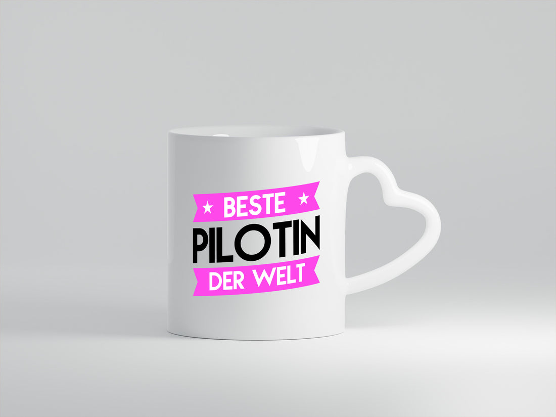 Beste Pilotin | Definition Piloten - Herzhenkel Tasse - Kaffeetasse / Geschenk / Familie