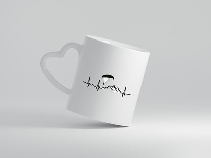 Gleitschirm | Motiv Paragleiter | Gleitschirmfliegen - Herzhenkel Tasse - Kaffeetasse / Geschenk / Familie