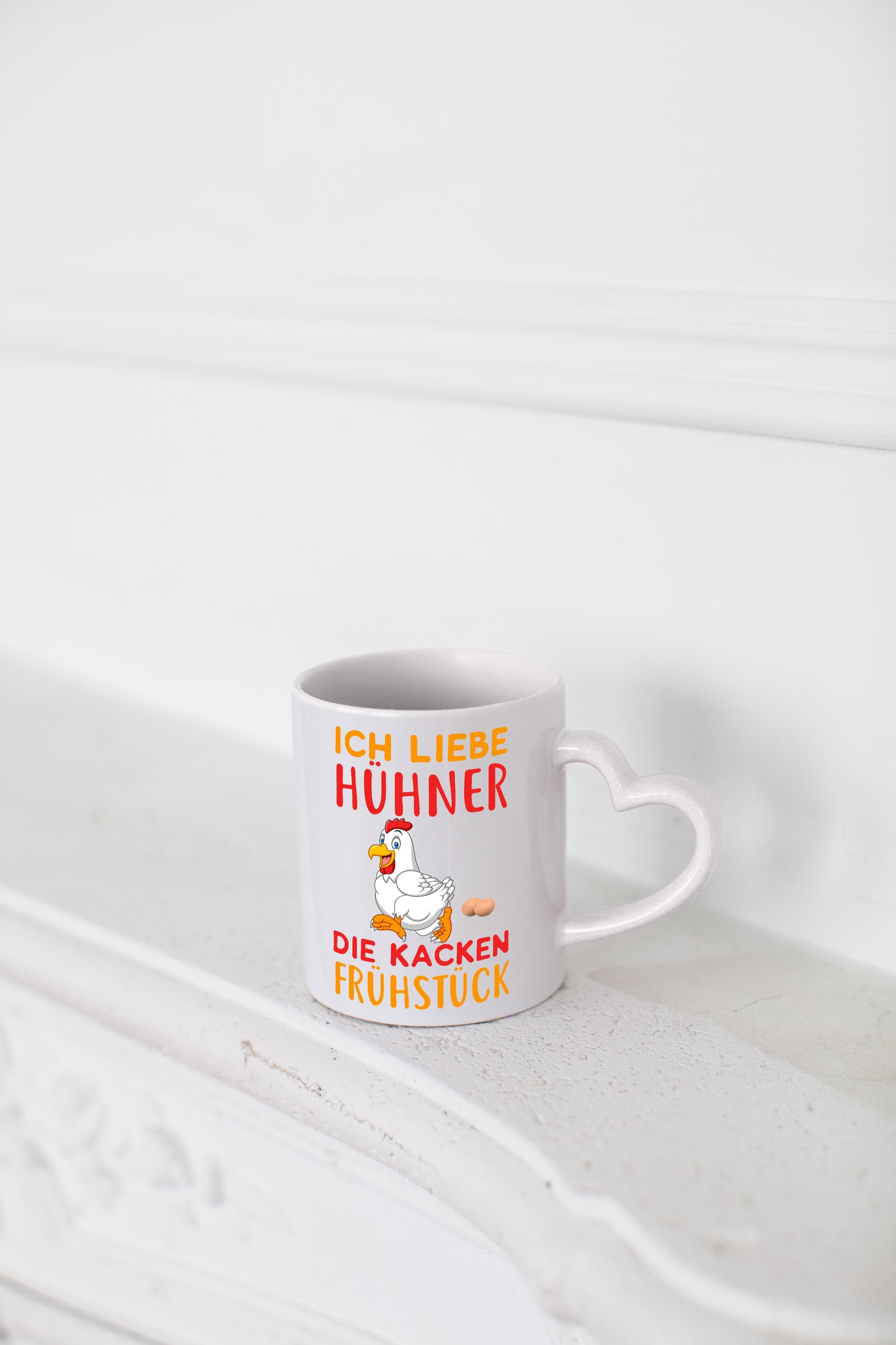 Ich liebe Hühner | Spruch Tasse | Bauernhof | Humor - Herzhenkel Tasse - Kaffeetasse / Geschenk / Familie