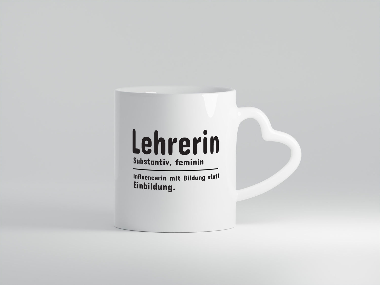 Lehrerin Influencer | Beruf Spruch | Definition | Humor - Herzhenkel Tasse - Kaffeetasse / Geschenk / Familie