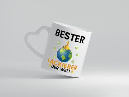 Welt Bester Lackierer | Definition lackieren - Herzhenkel Tasse - Kaffeetasse / Geschenk / Familie