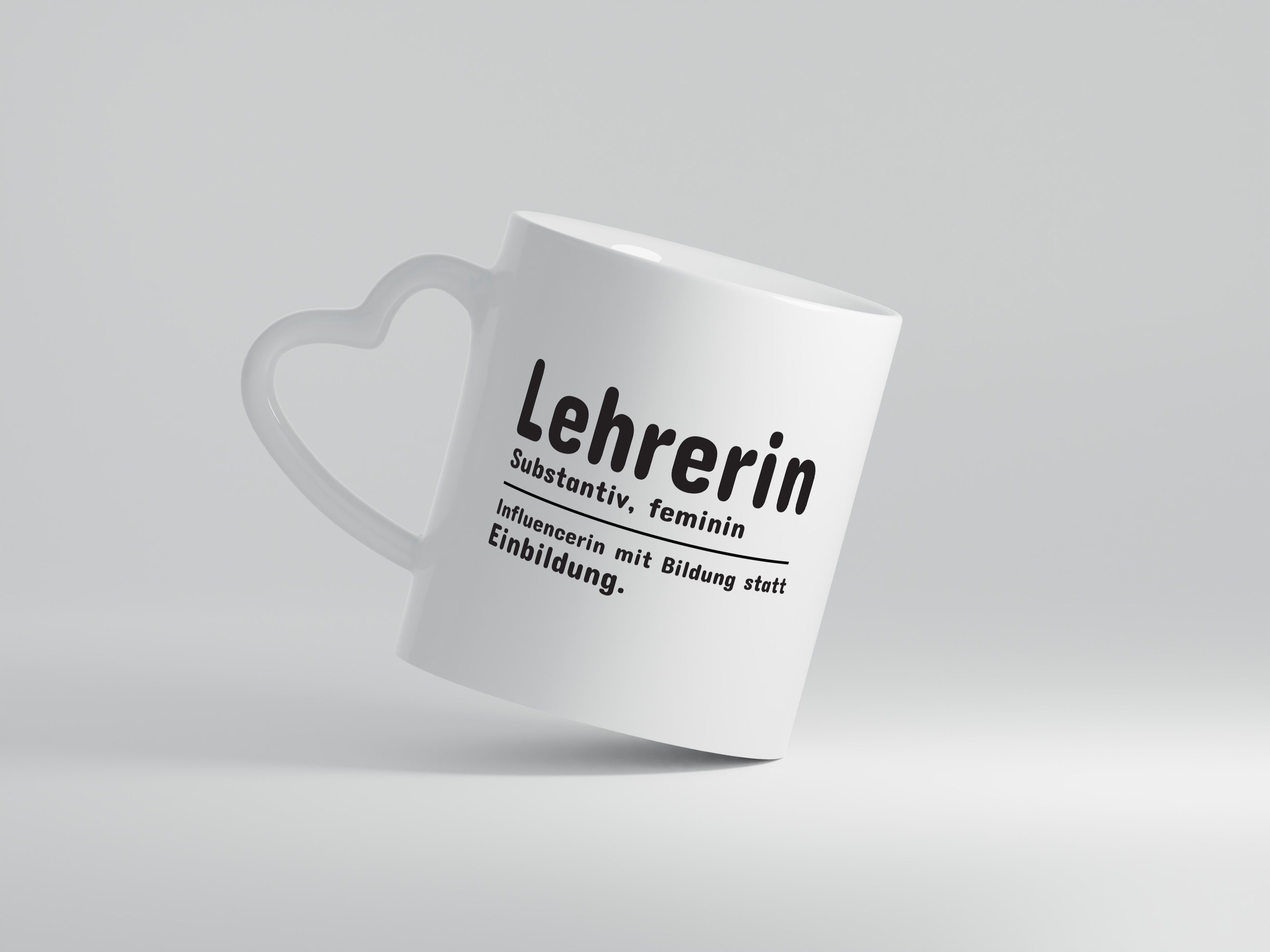 Lehrerin Influencer | Beruf Spruch | Definition | Humor - Herzhenkel Tasse - Kaffeetasse / Geschenk / Familie