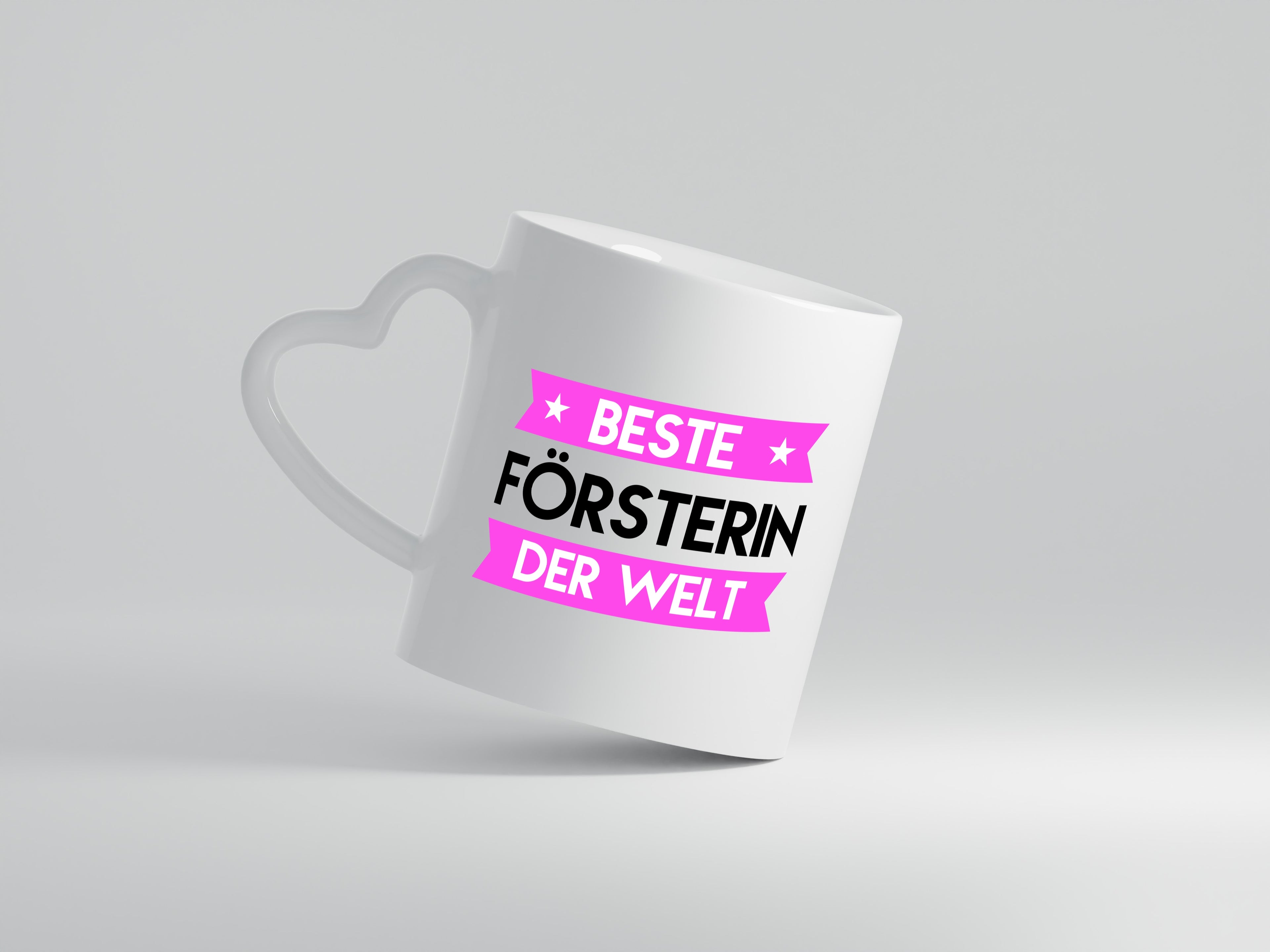 Beste Försterin | Forst Arbeit - Herzhenkel Tasse - Kaffeetasse / Geschenk / Familie