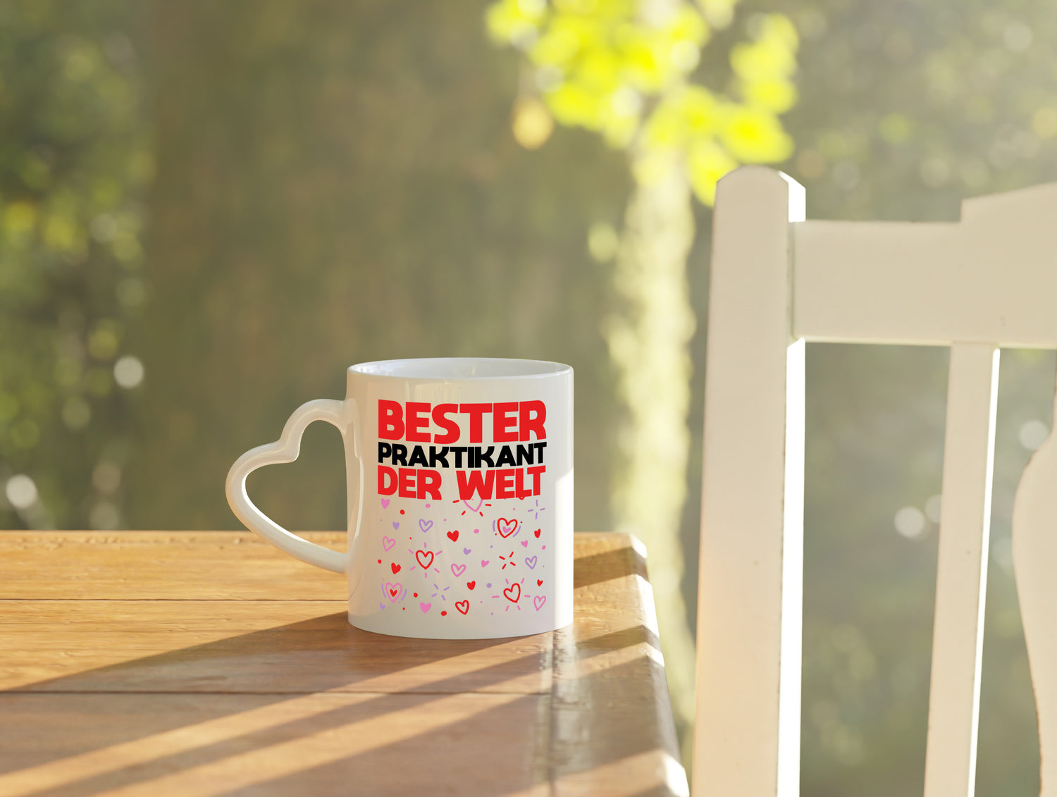 Bester Praktikant der Welt | Praktikum Tasse | Arbeit - Herzhenkel Tasse - Kaffeetasse / Geschenk / Familie