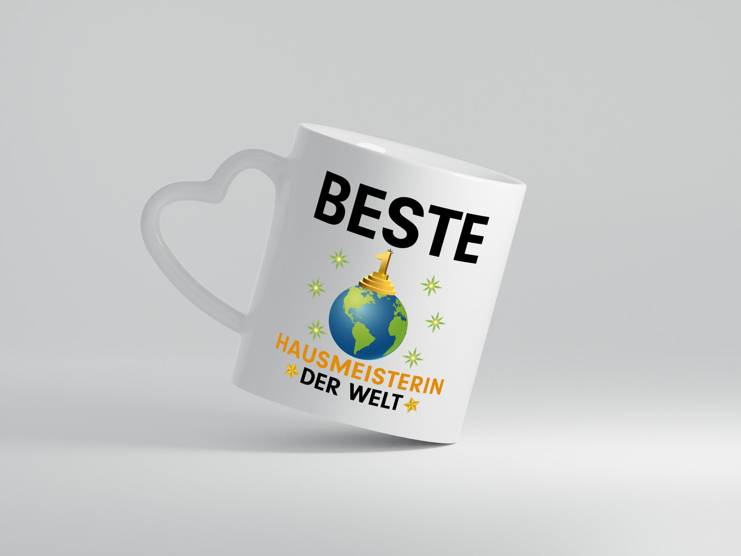 Welt Beste Hausmeisterin | Hauswart - Herzhenkel Tasse - Kaffeetasse / Geschenk / Familie