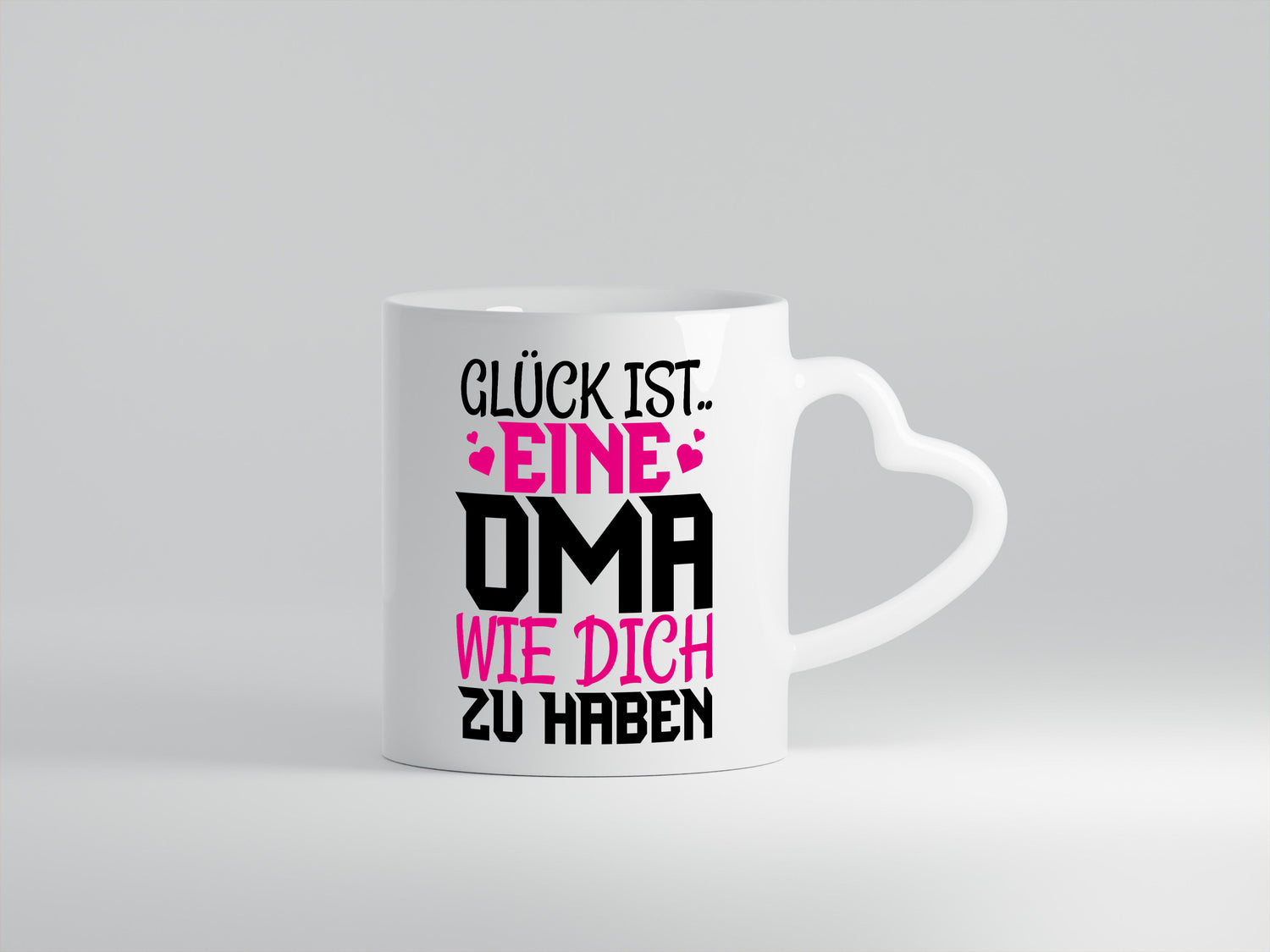 Glücklich dich zu haben Oma - Herzhenkel Tasse - Kaffeetasse / Geschenk / Familie