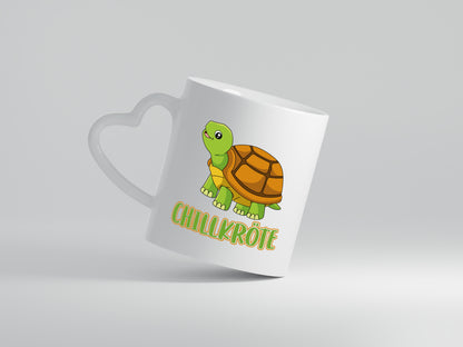 Chillkröte | Chiller Tasse | Schildkröte | Statement - Herzhenkel Tasse - Kaffeetasse / Geschenk / Familie