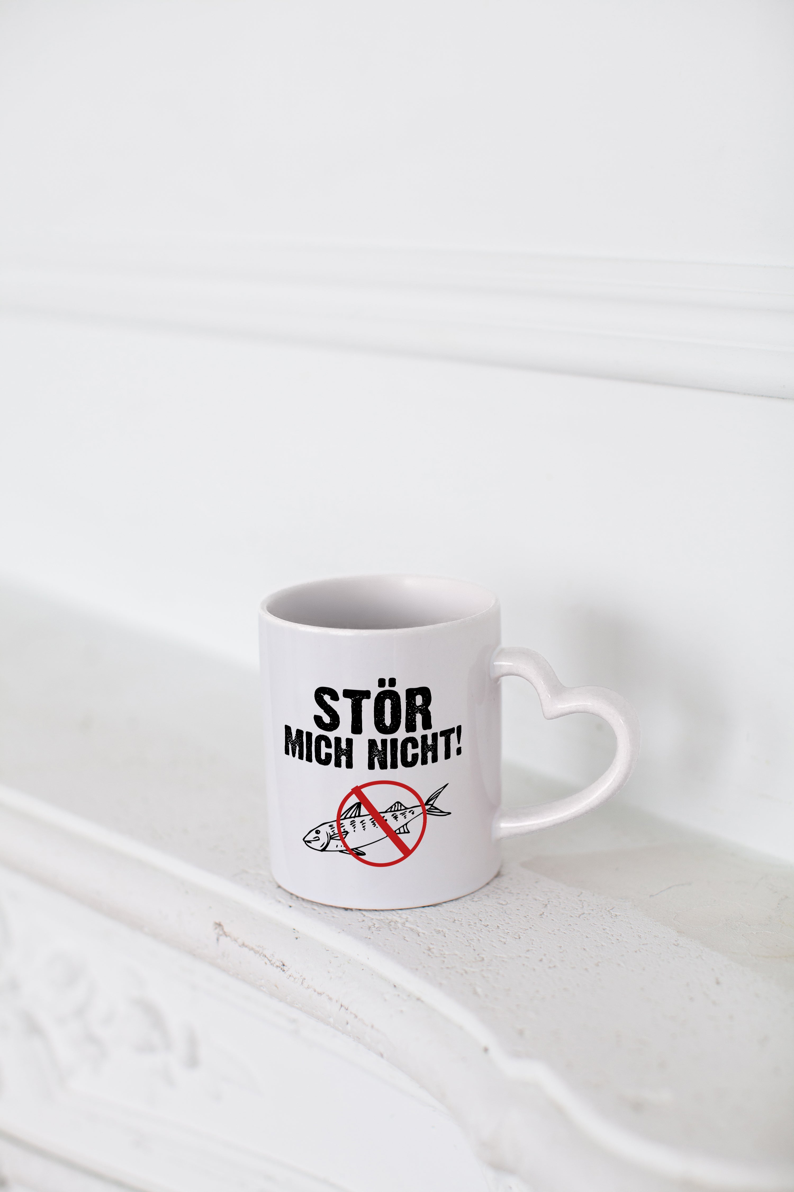 Stör mich nicht | Angler Tasse | Fischer Humor | Angeln - Herzhenkel Tasse - Kaffeetasse / Geschenk / Familie