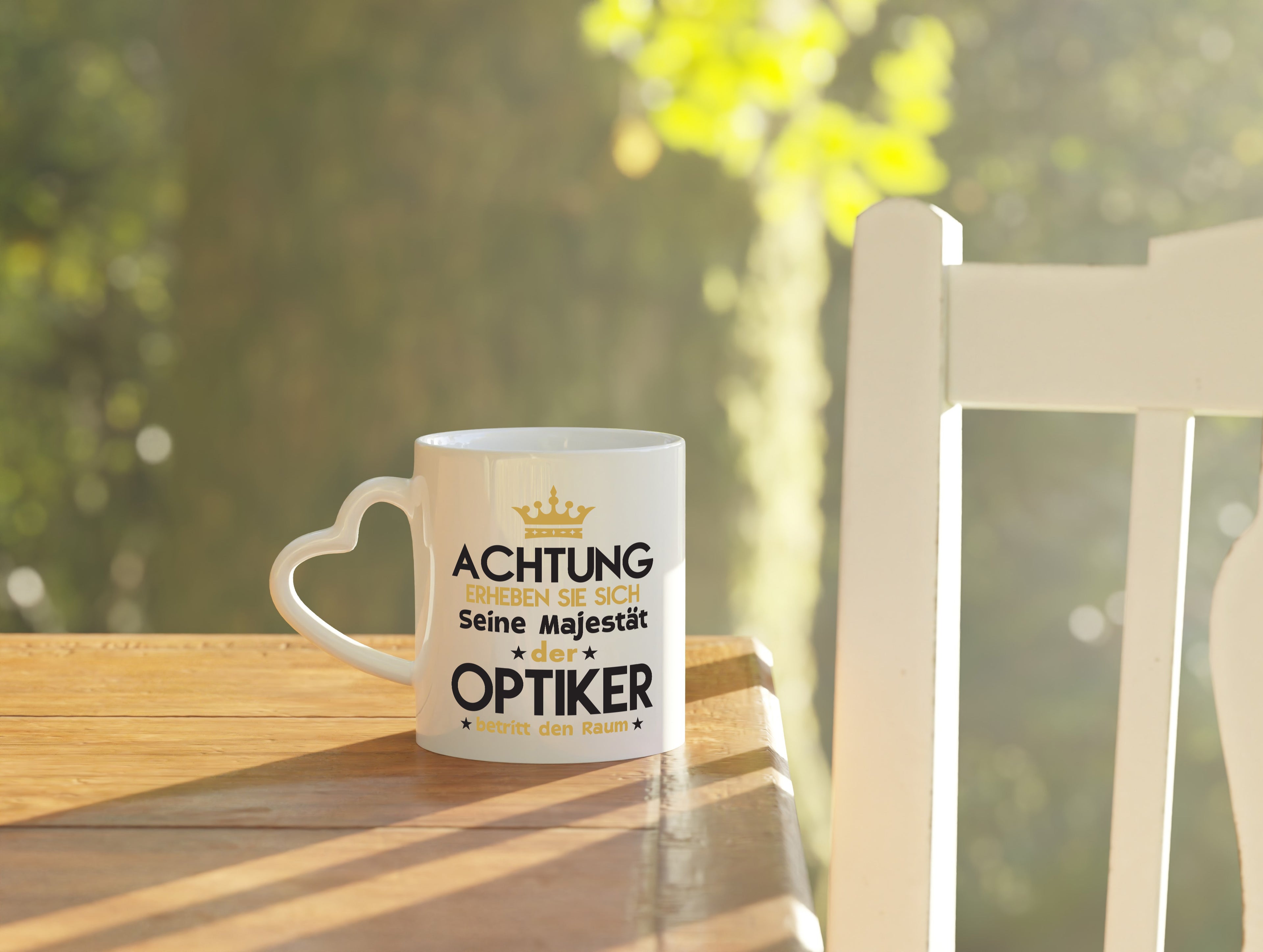 Seine Majestät Optiker | Augenoptiker - Herzhenkel Tasse - Kaffeetasse / Geschenk / Familie