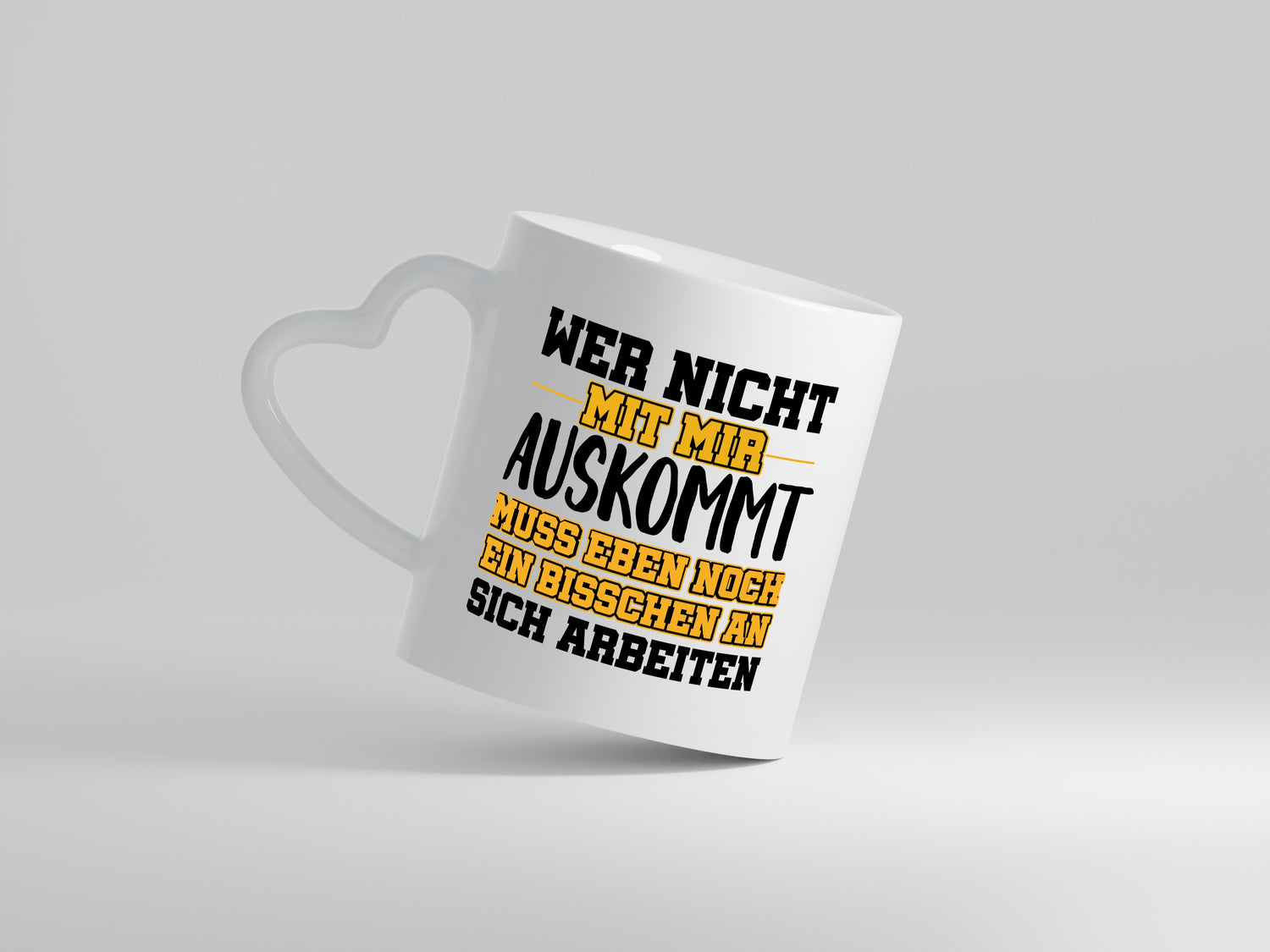 An sich Arbeiten - Herzhenkel Tasse - Kaffeetasse / Geschenk / Familie